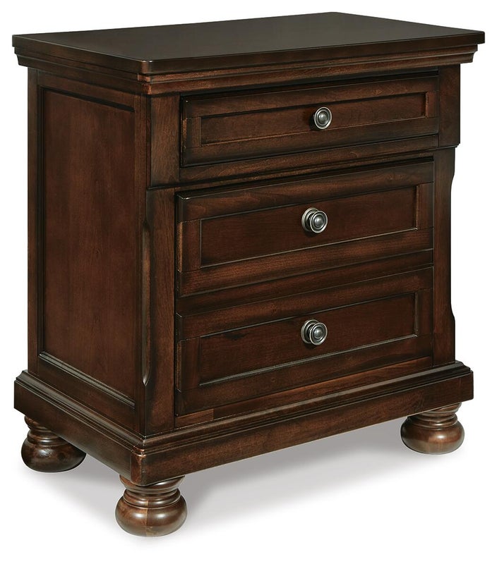 Porter 29" 2 Drawer Nightstand, Rustic Brown