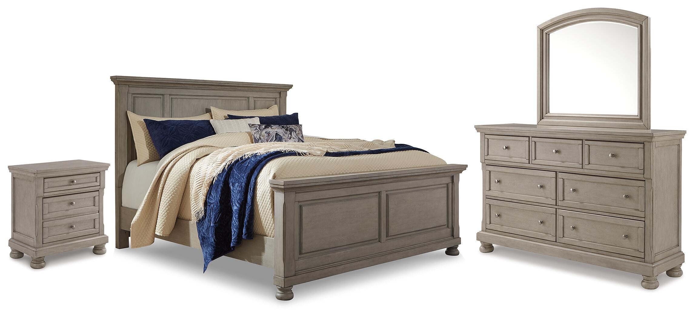 Lettner King Panel Bed with Dresser, Mirror and Nightstand - image 1