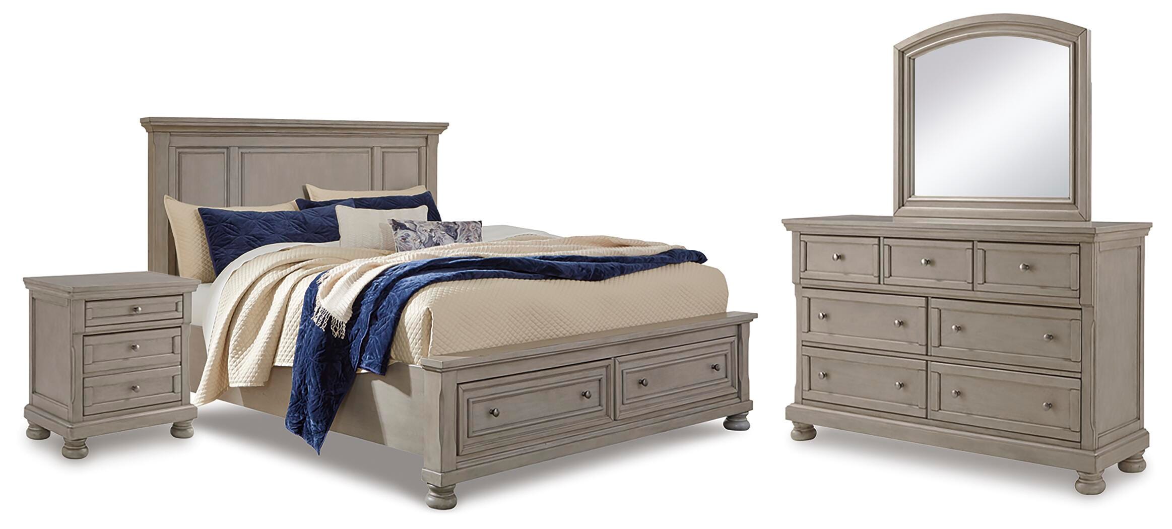 Lettner Queen Panel Storage Bed, Dresser, Mirror and Nightstand - image 1