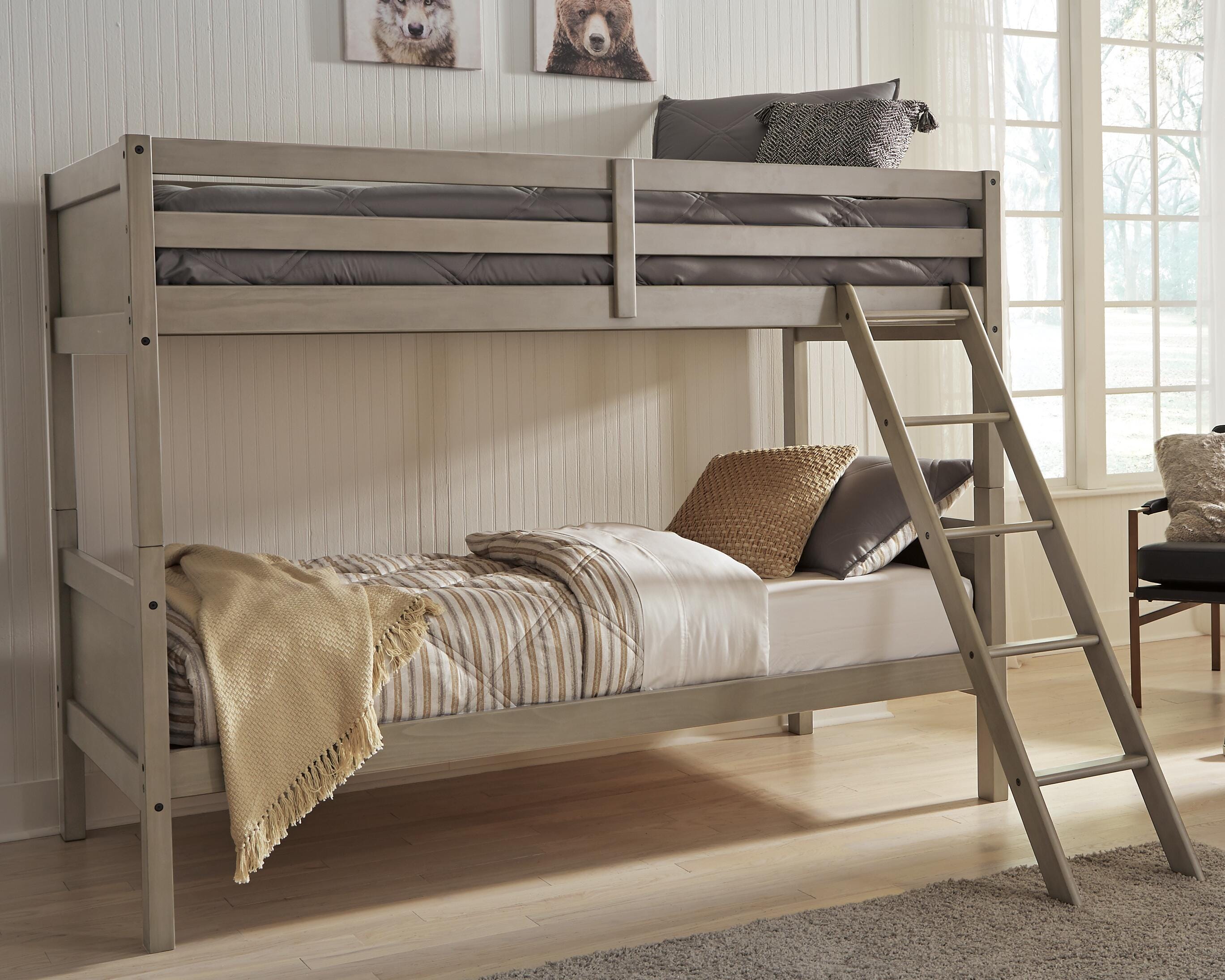 Lettner Twin/Twin Bunk Bed with Ladder, , large