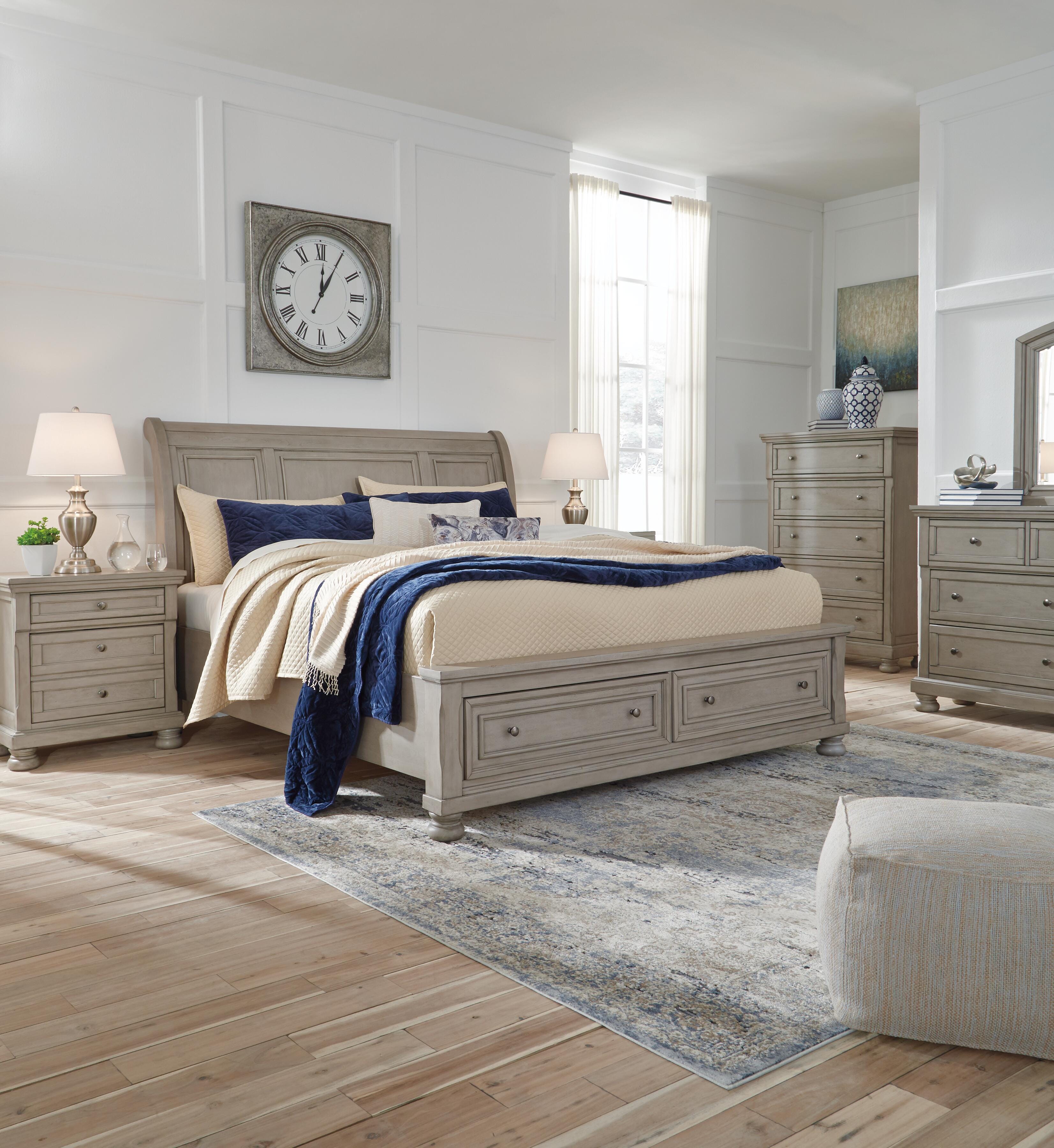 Lettner King Sleigh Bed with 2 Storage Drawers - image 6