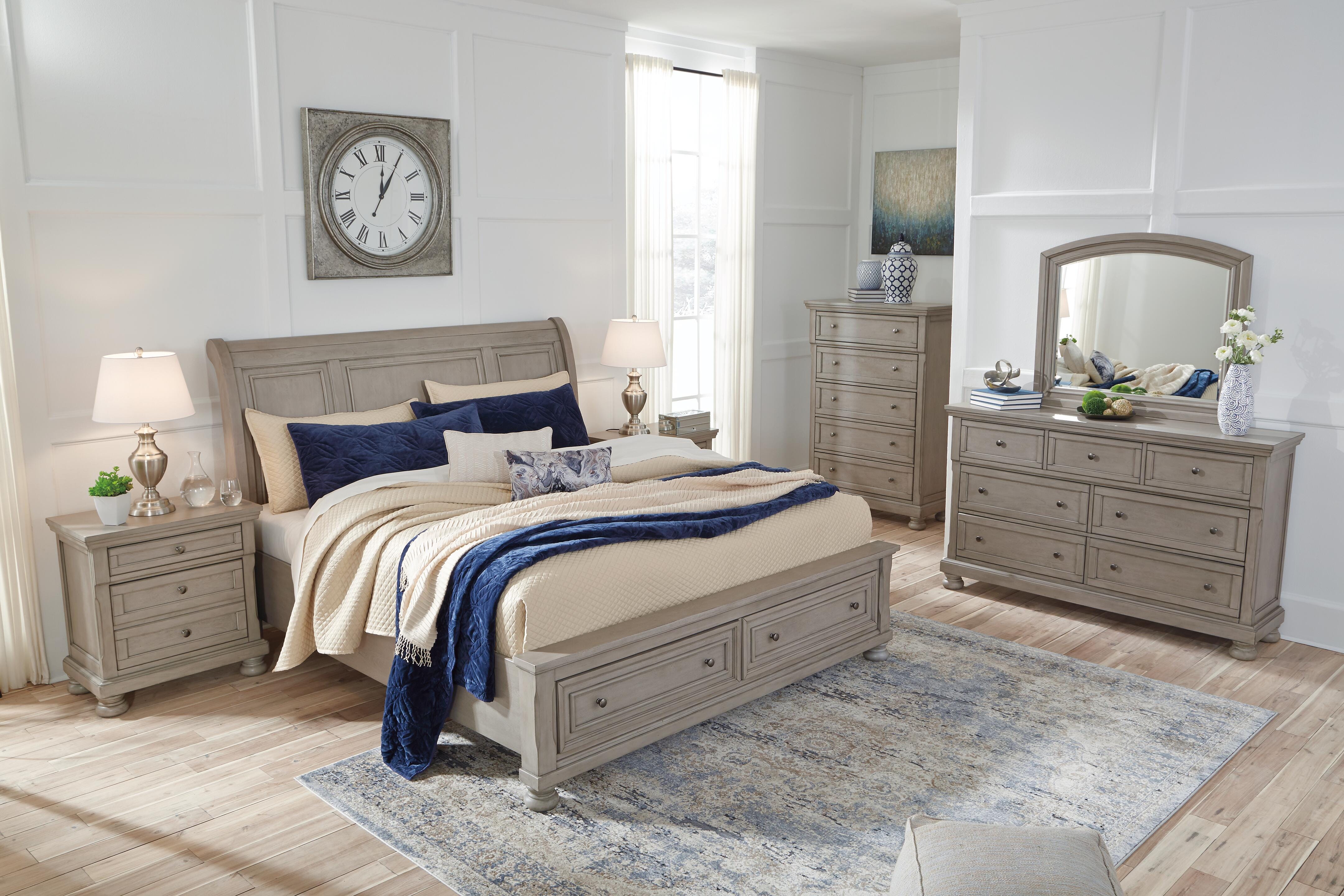 Lettner King Sleigh Bed with 2 Storage Drawers - image 4