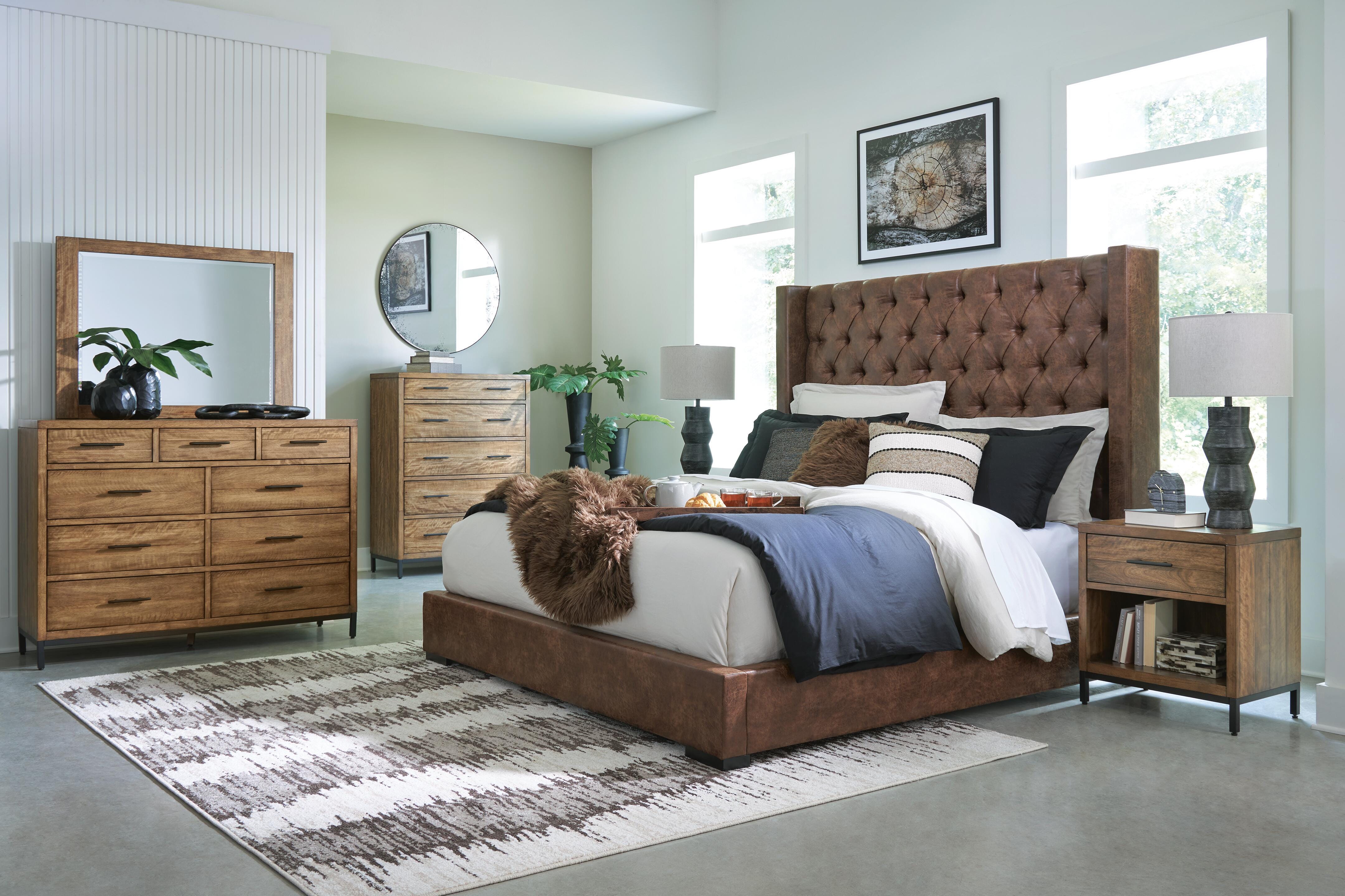 Steenlage King Faux Leather Upholstered Bed | Ashley