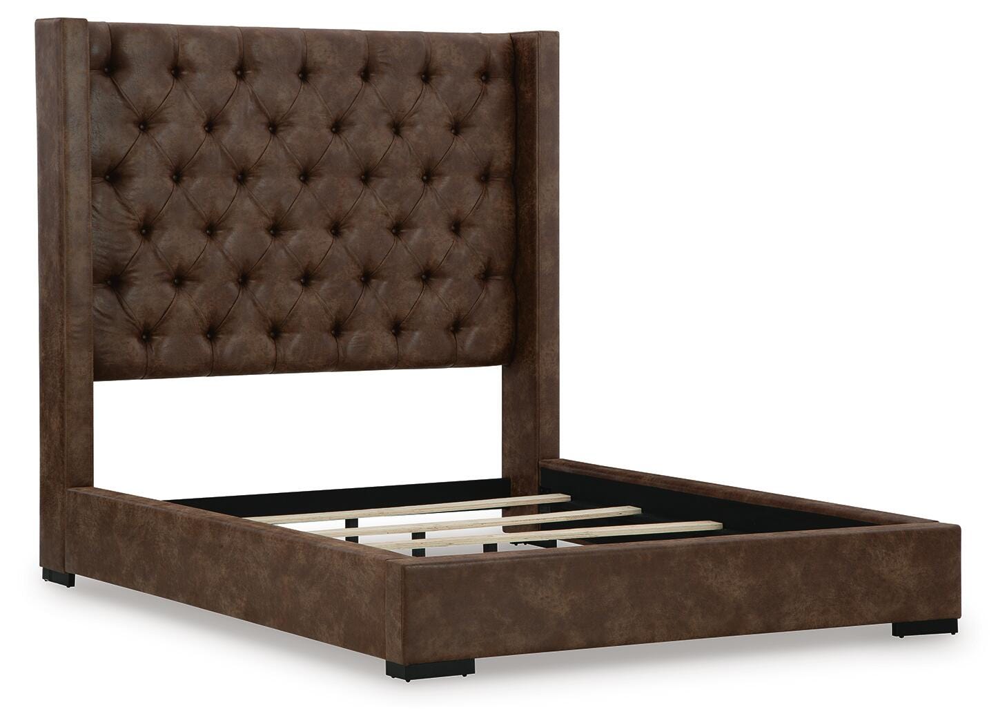 masyama3Sliver Queen(英)＆Stasis(LB:英) Steenlage Queen Faux Leather Upholstered Bed | Ashley