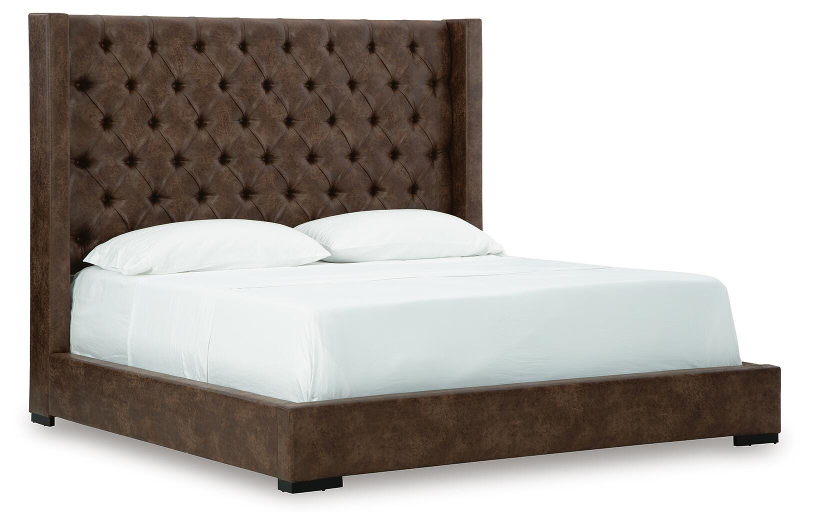 Steenlage King Faux Leather Upholstered Bed