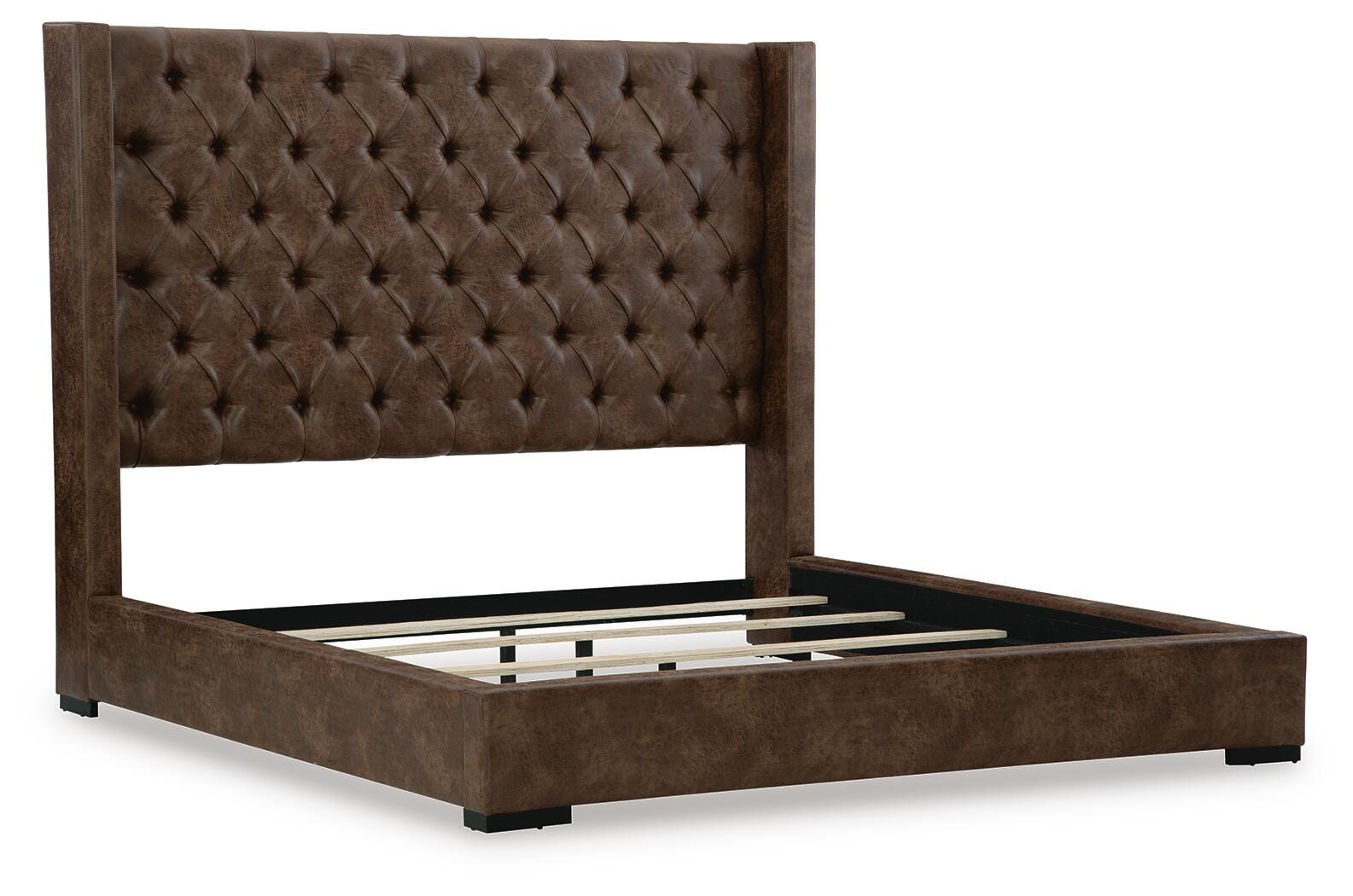 Steenlage King Upholstered Bed, Brown, large