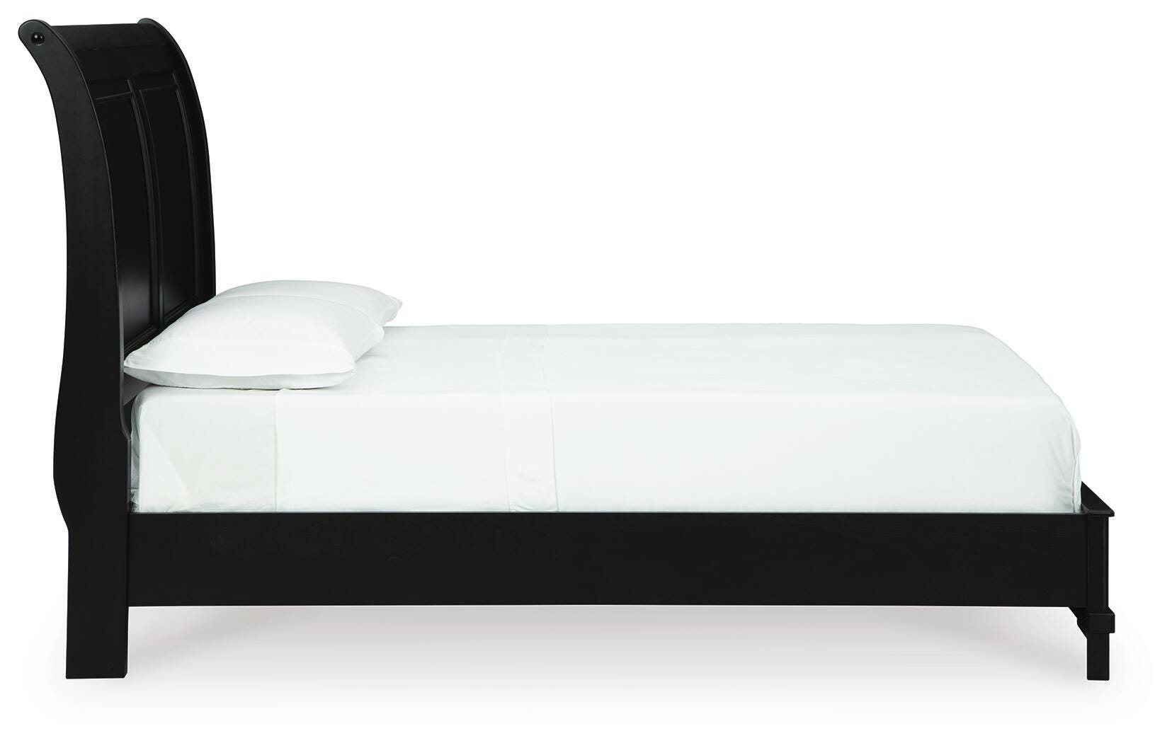 Chylanta Queen Sleigh Bed, Black, large