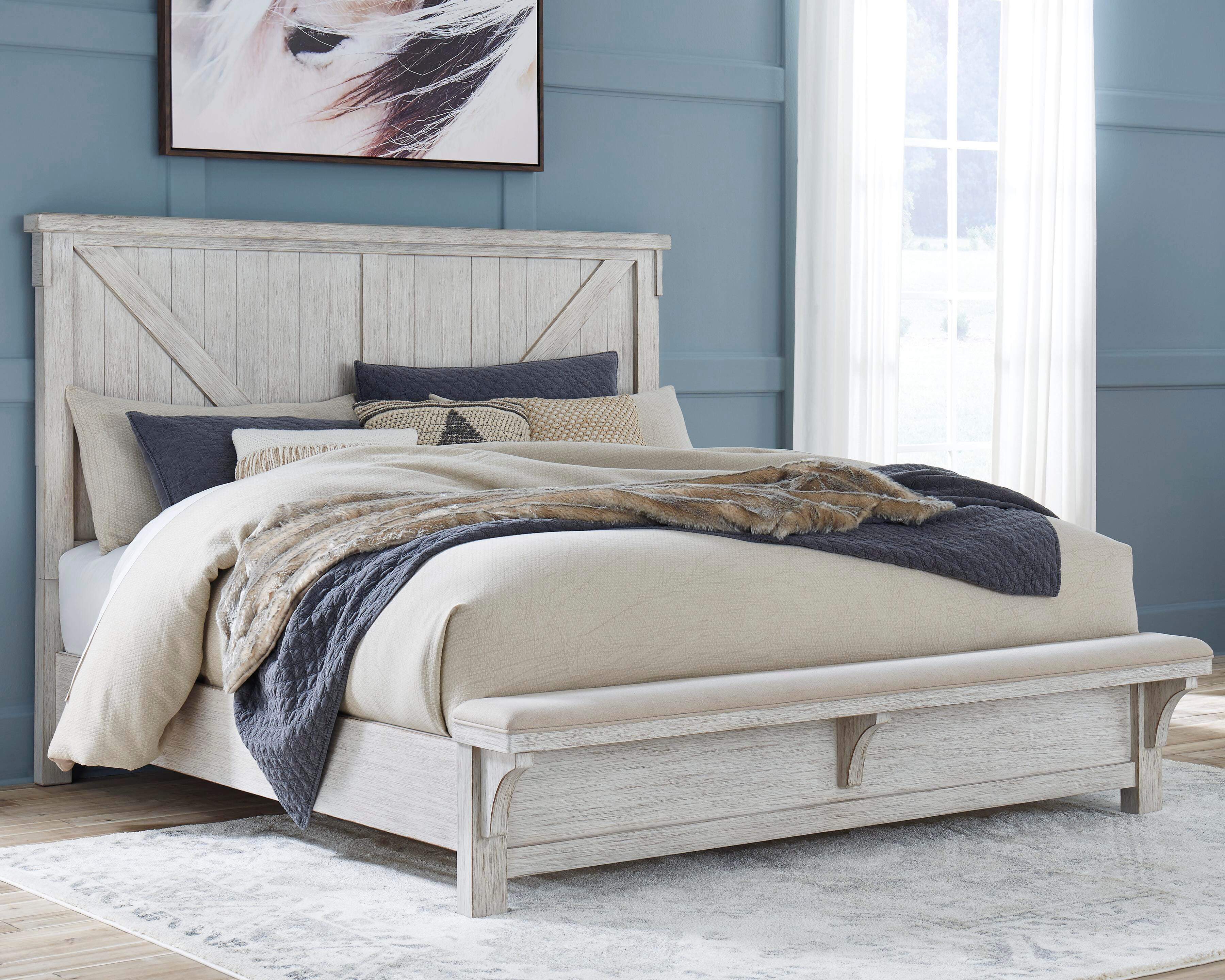 Brashland King Crossbuck Panel Bed | Ashley