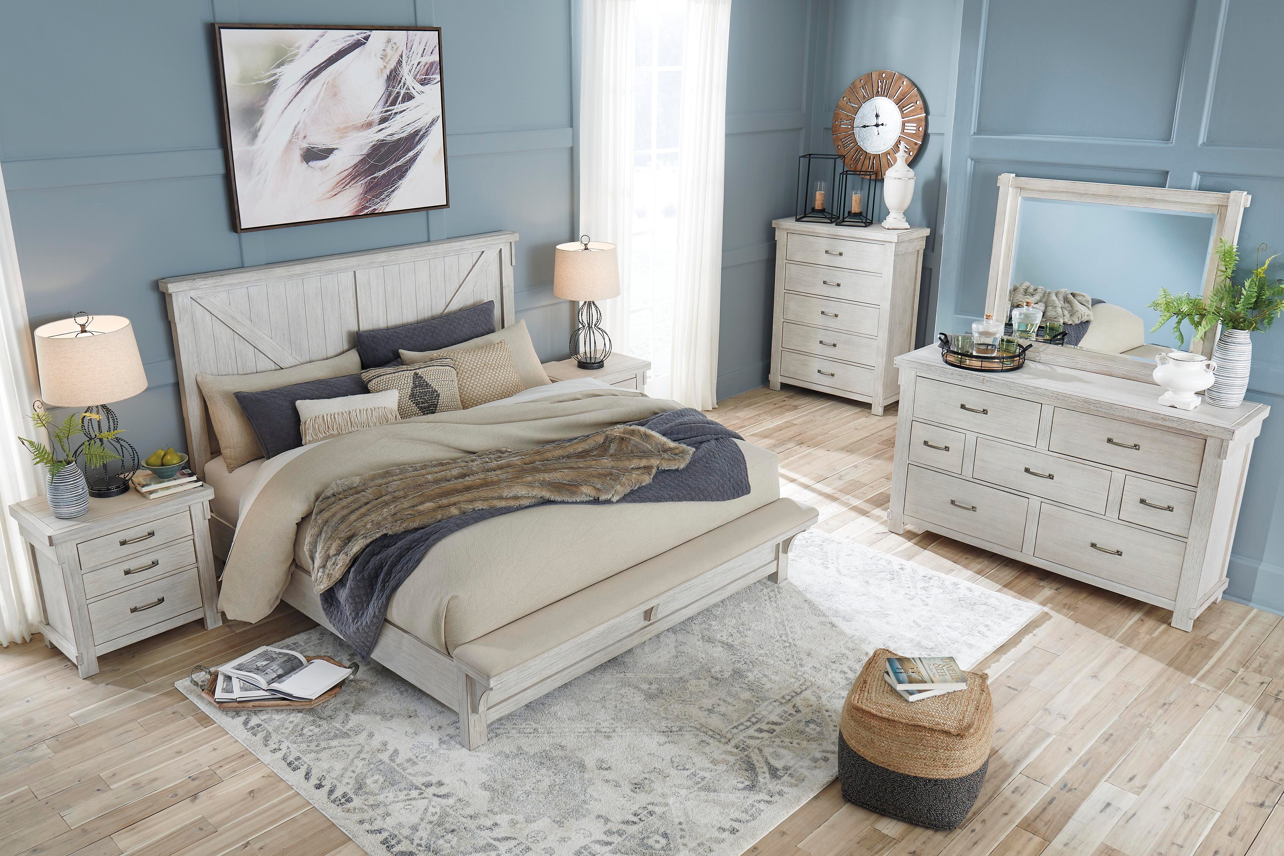 Brashland Queen Panel Bed, White, large