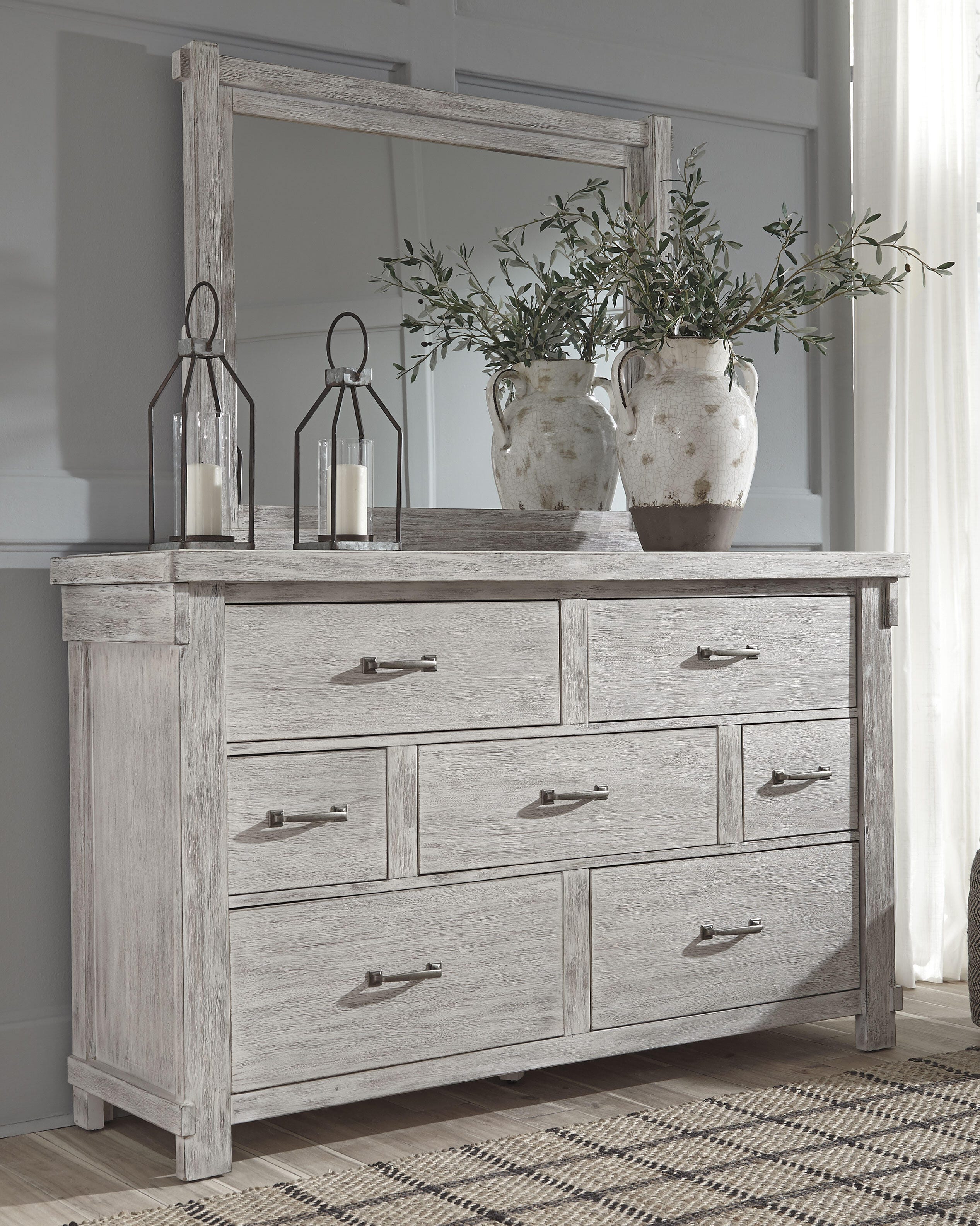 Brashland Dresser and Mirror, White, large