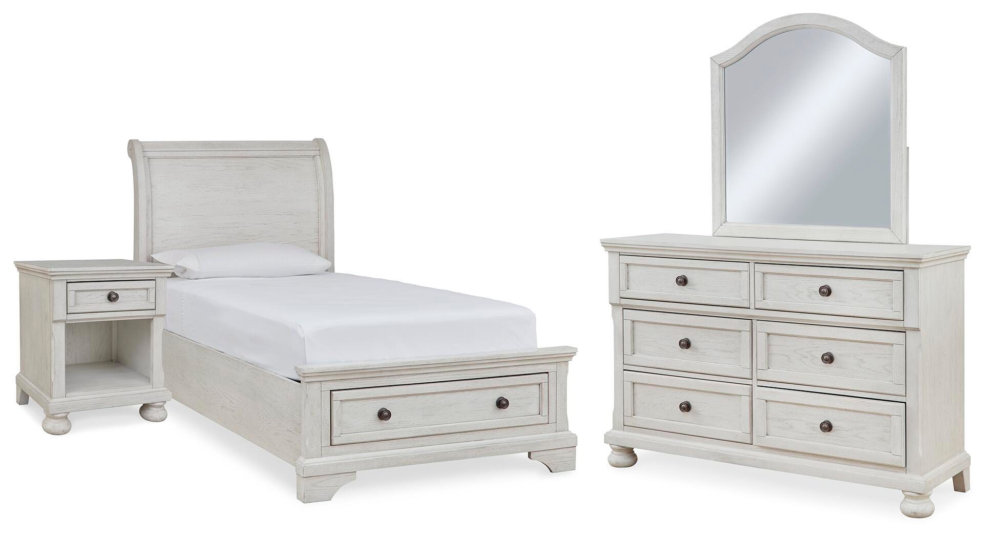 Robbinsdale Twin Storage Bed, Dresser, Mirror and Nightstand - image 1