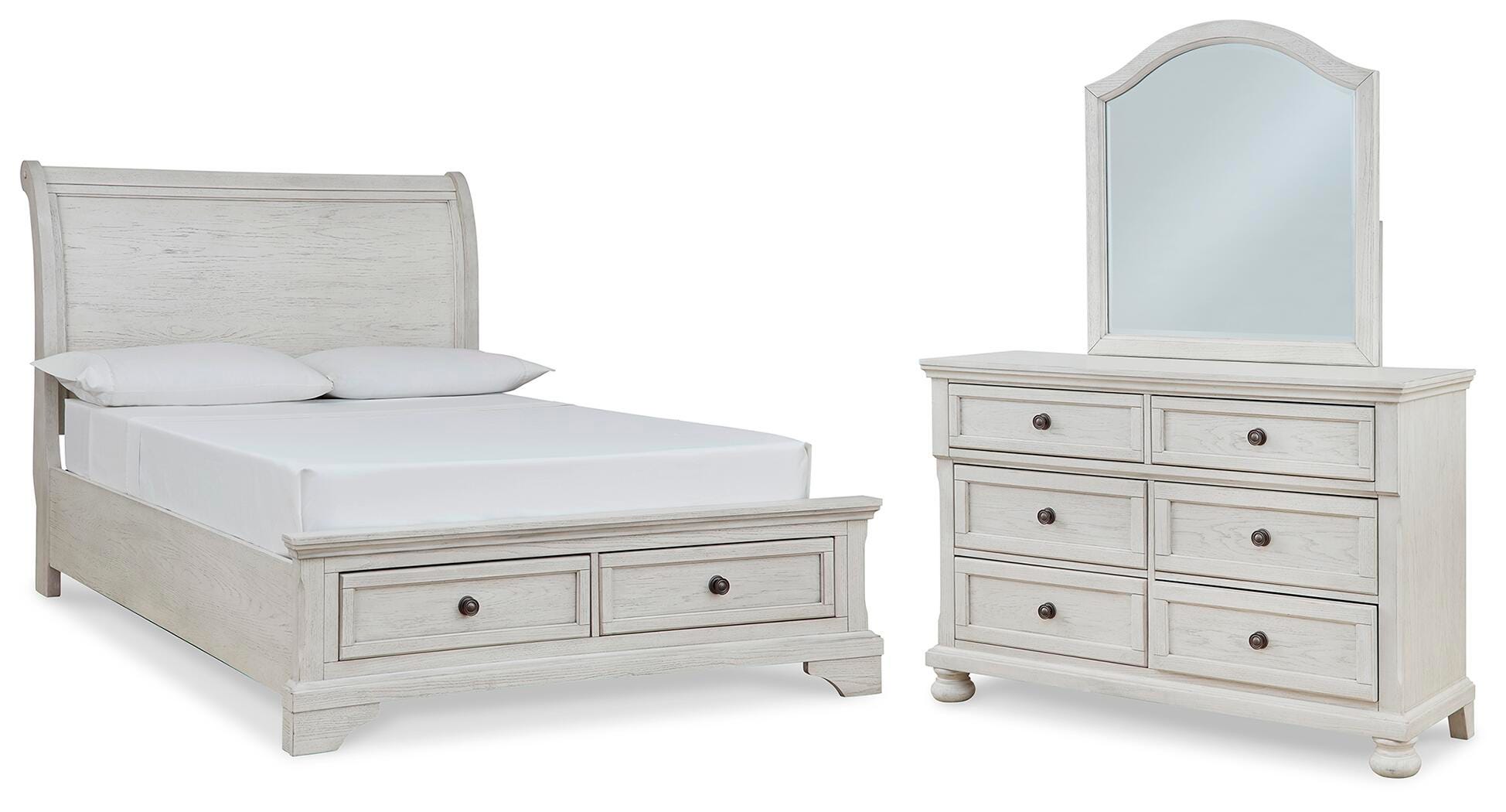 Robbinsdale Full Sleigh Storage Bed, Dresser and Mirror - image 1