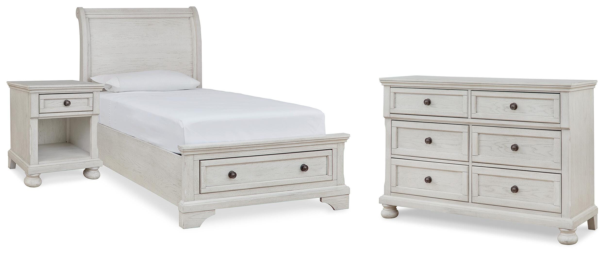 Robbinsdale Twin Sleigh Storage Bed, Dresser and Nightstand - image 1