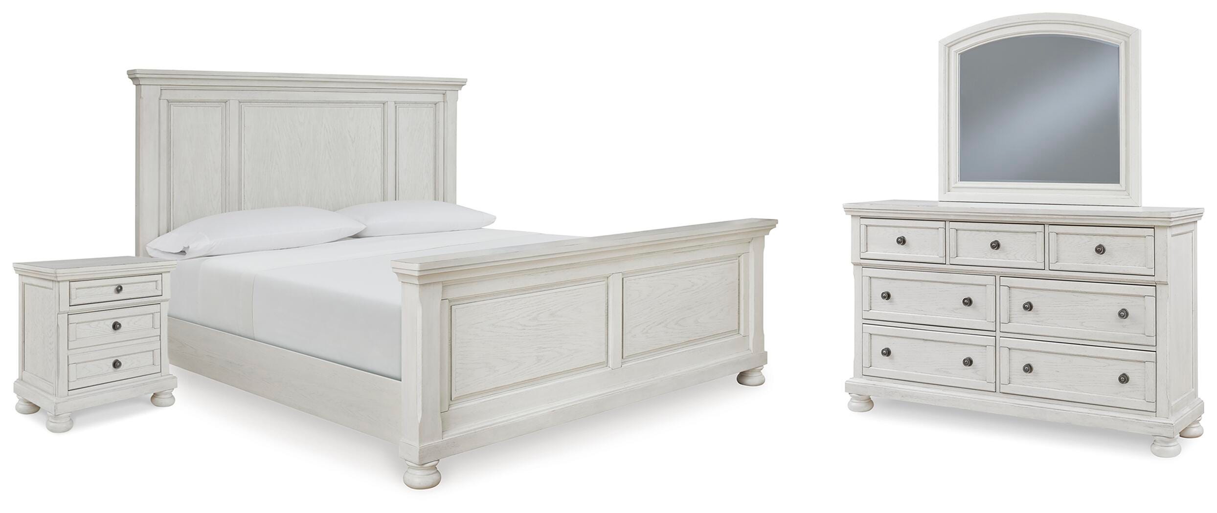 Cama Queen, Cómoda, Espejo y Mesita de Noche Robbinsdale - image 1
