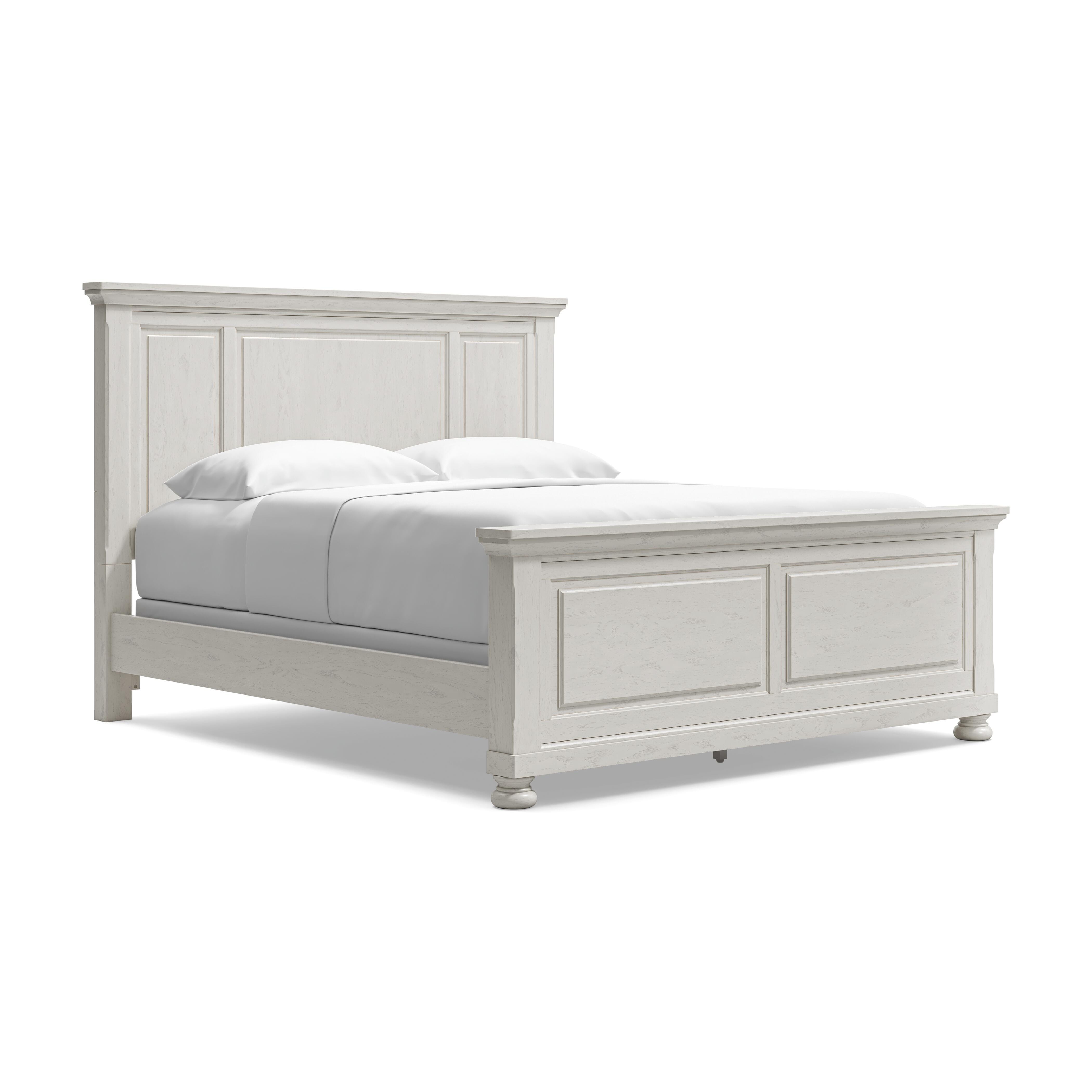 Robbinsdale California King Panel Bed, Antique White, large