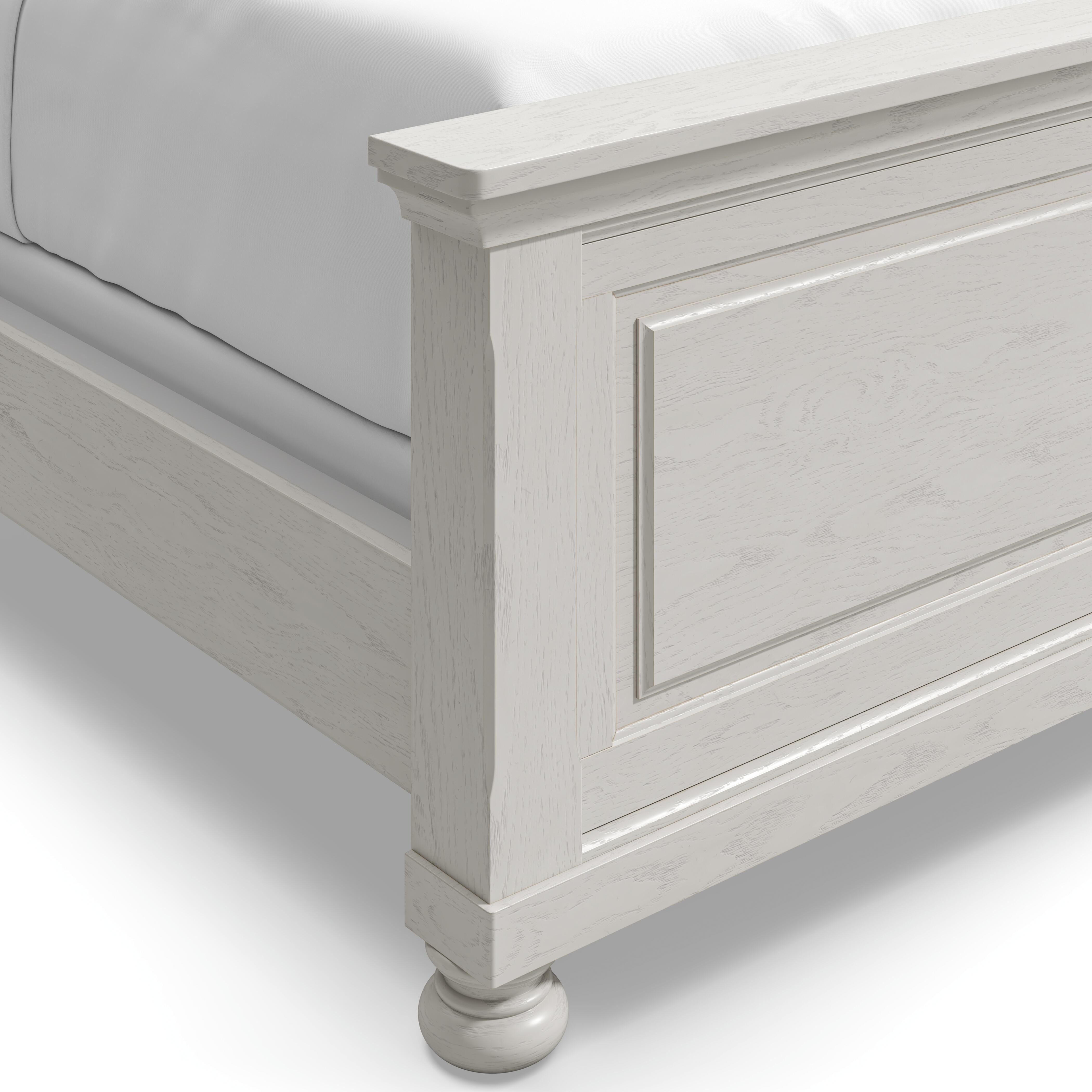 Robbinsdale California King Panel Bed, Antique White, large