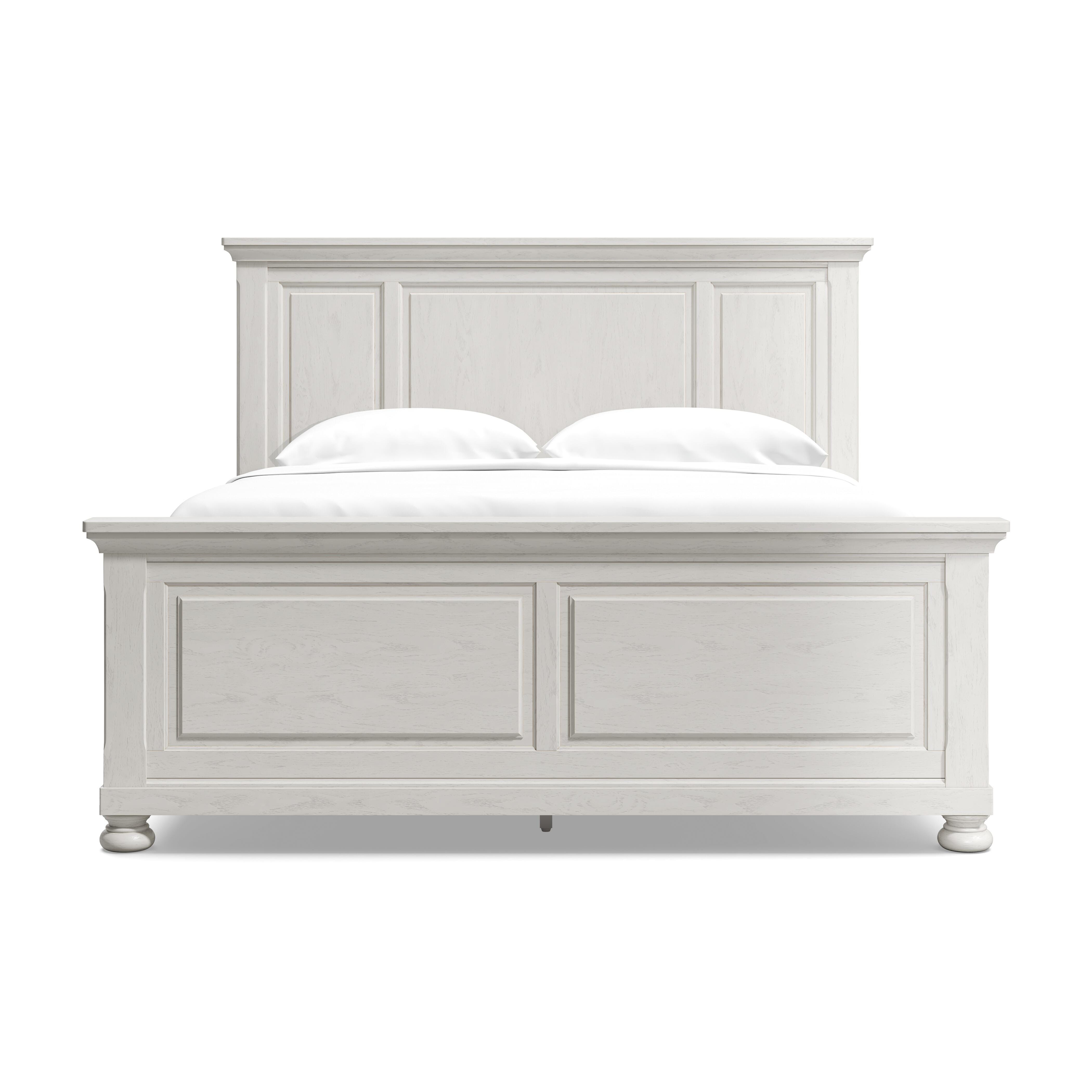 Robbinsdale California King Panel Bed, Antique White, large