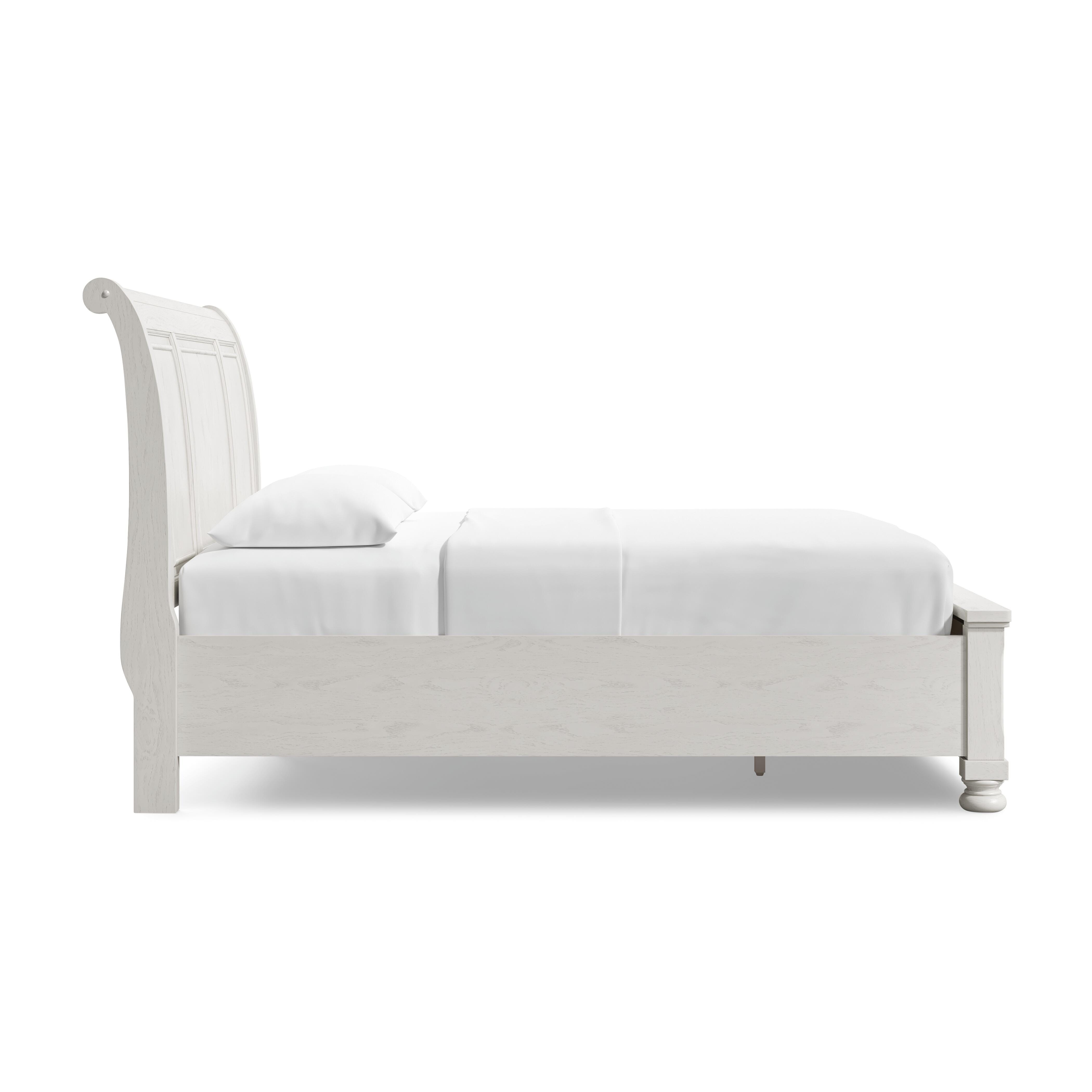 Robbinsdale California King Sleigh Bed with Storage, Antique White, large