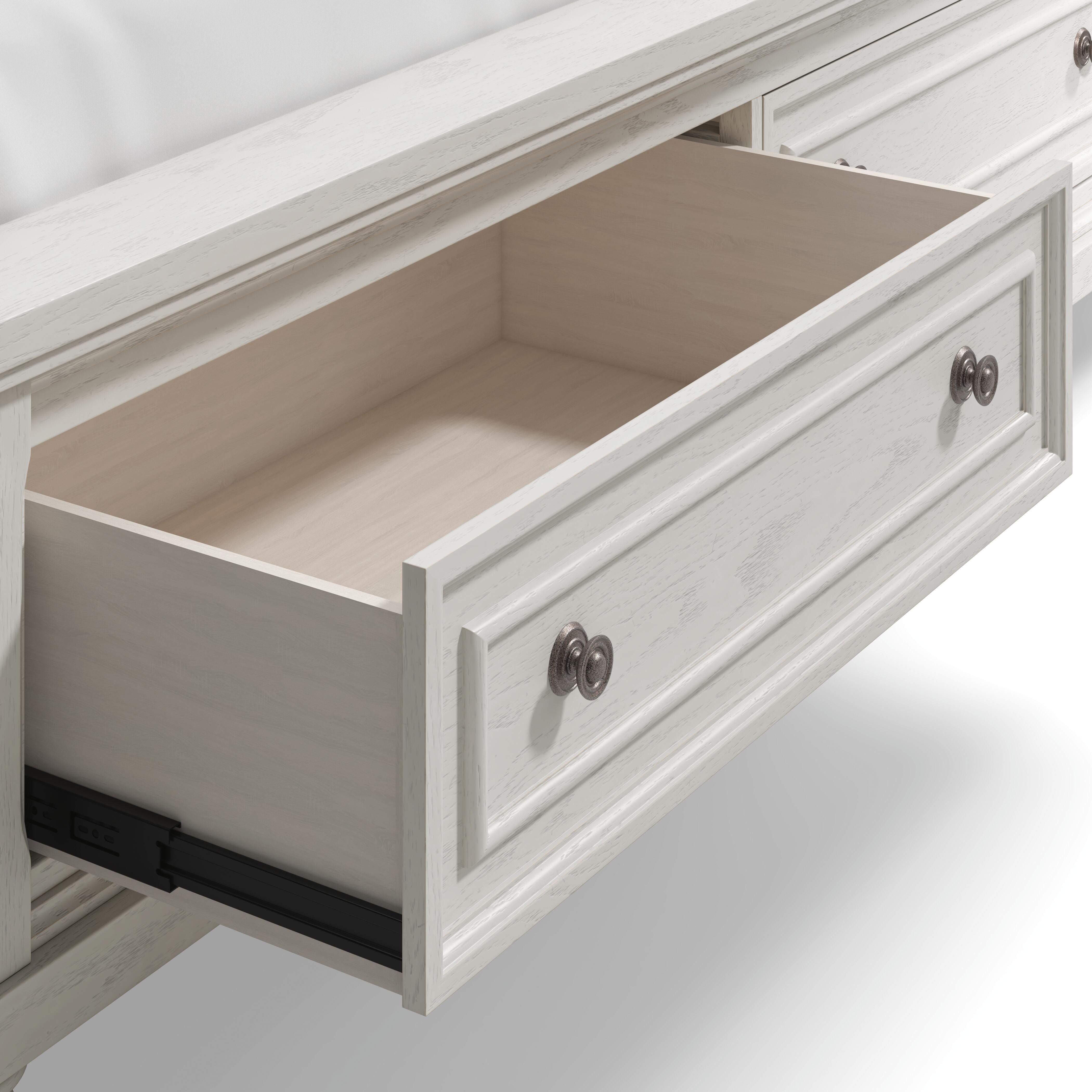 Robbinsdale California King Sleigh Bed with Storage, Antique White, large