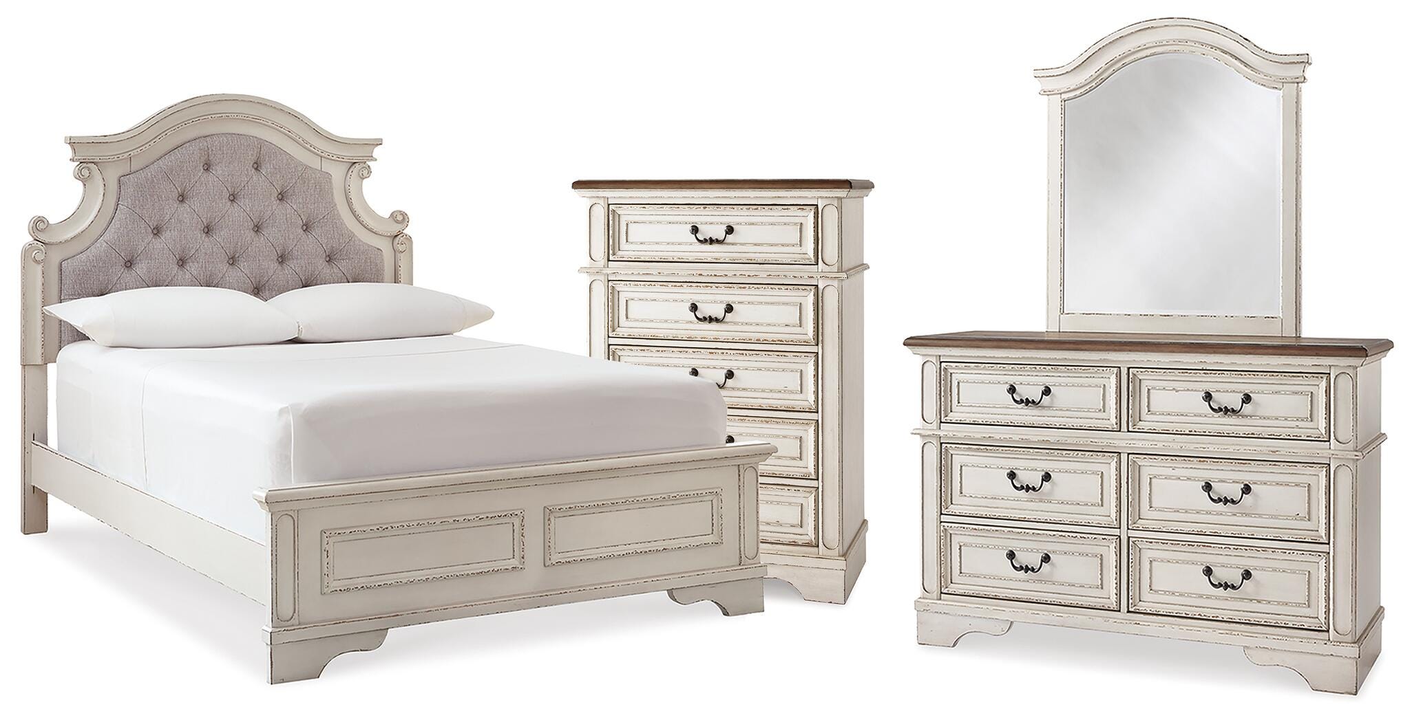 Realyn Full Panel Bed, Dresser, Mirror and Chest - image 1