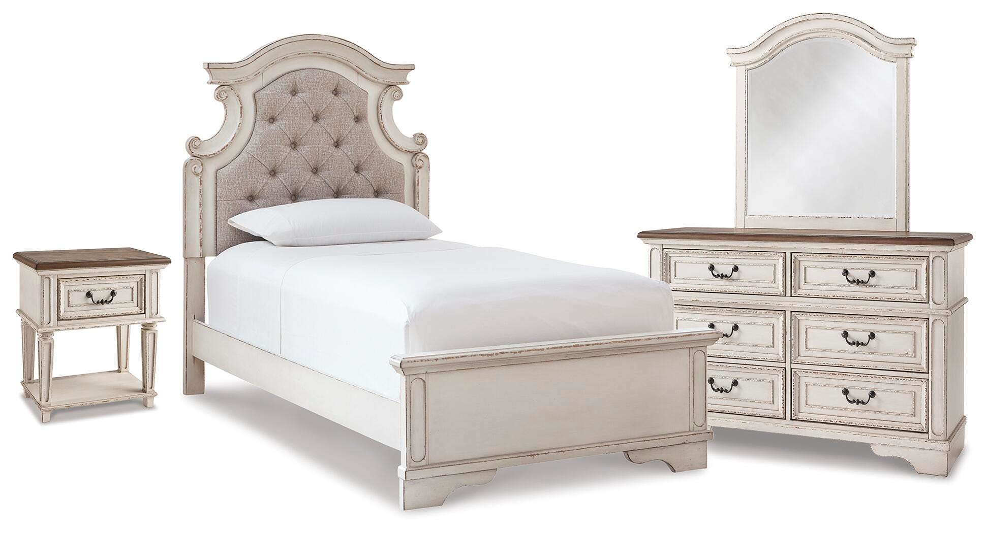 Realyn Twin Panel Bed, Dresser, Mirror and Nightstand - image 1