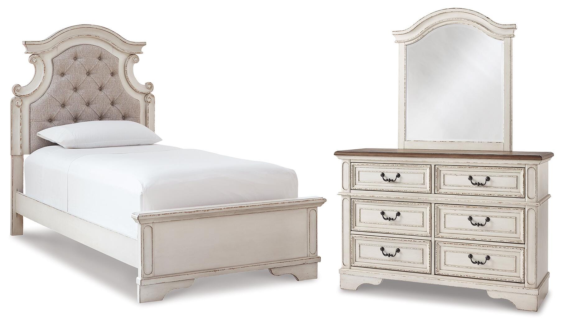 Cama individual, tocador y espejo Realyn - image 1