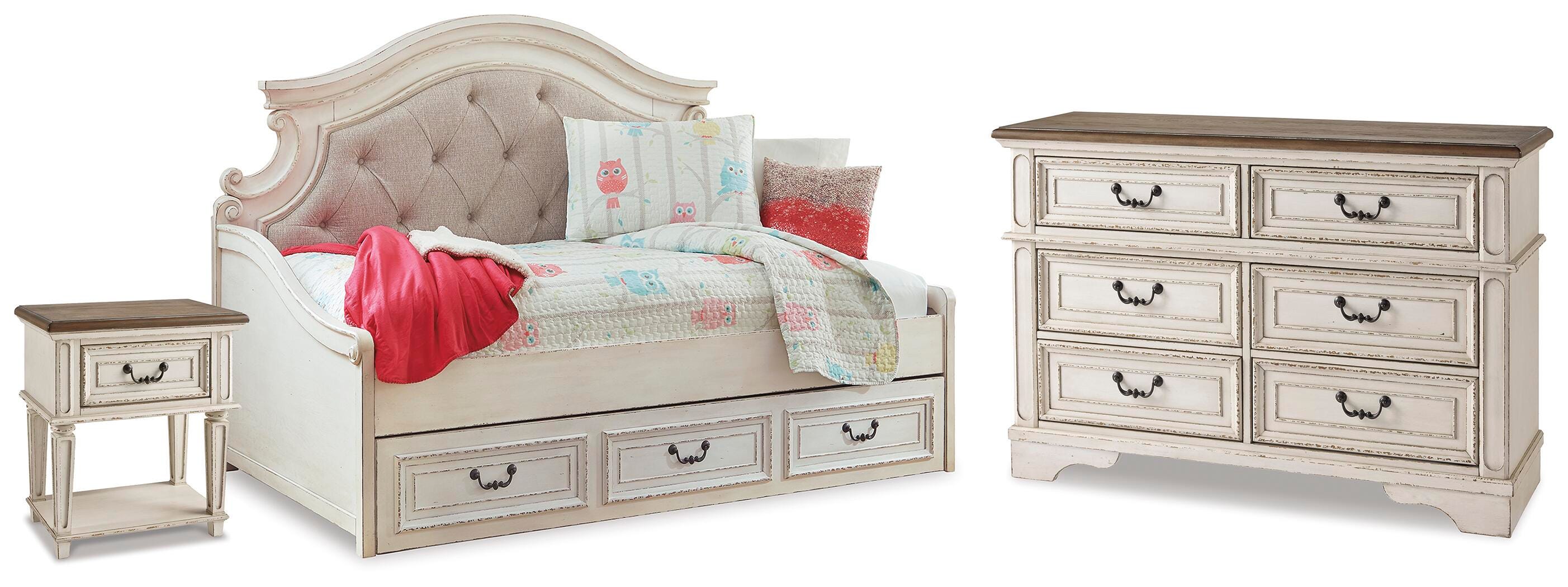 Realyn Twin Storage Daybed, Dresser and Nightstand - image 1