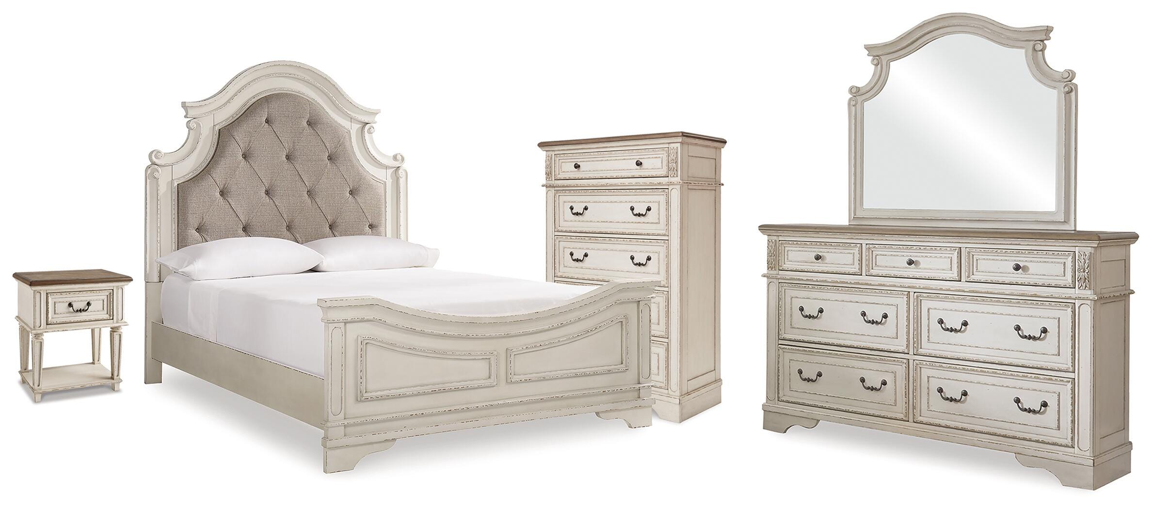 Cómoda, espejo, baúl y mesita de noche Realyn Queen Panel Bed - image 1