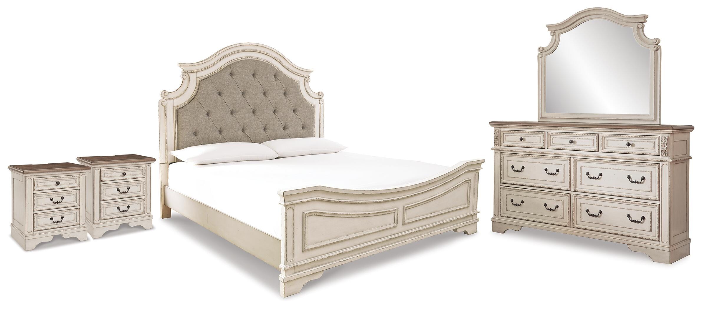 Realyn King Panel Bed, Dresser, Mirror and 2 Nightstands - image 1