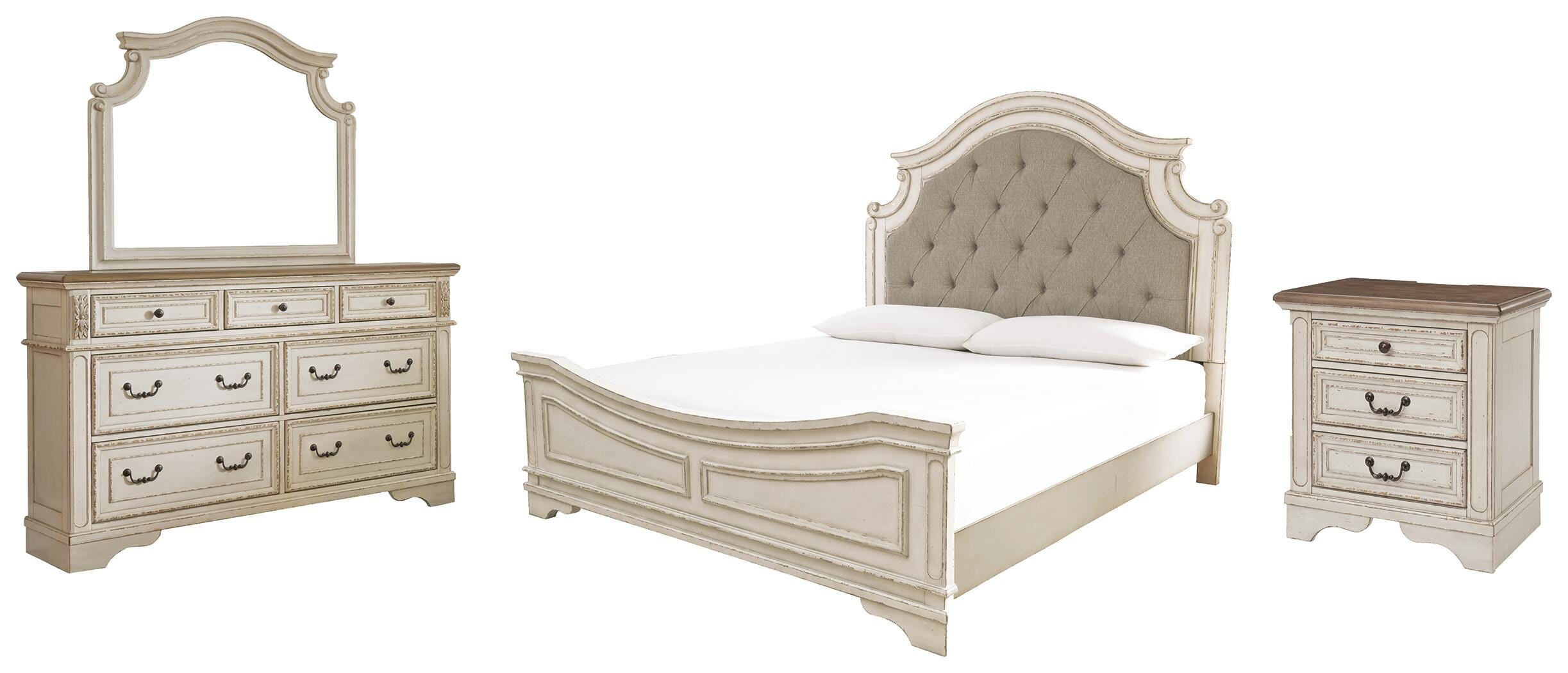 Realyn King Bed with Mirrored Dresser and Nightstand - image 1