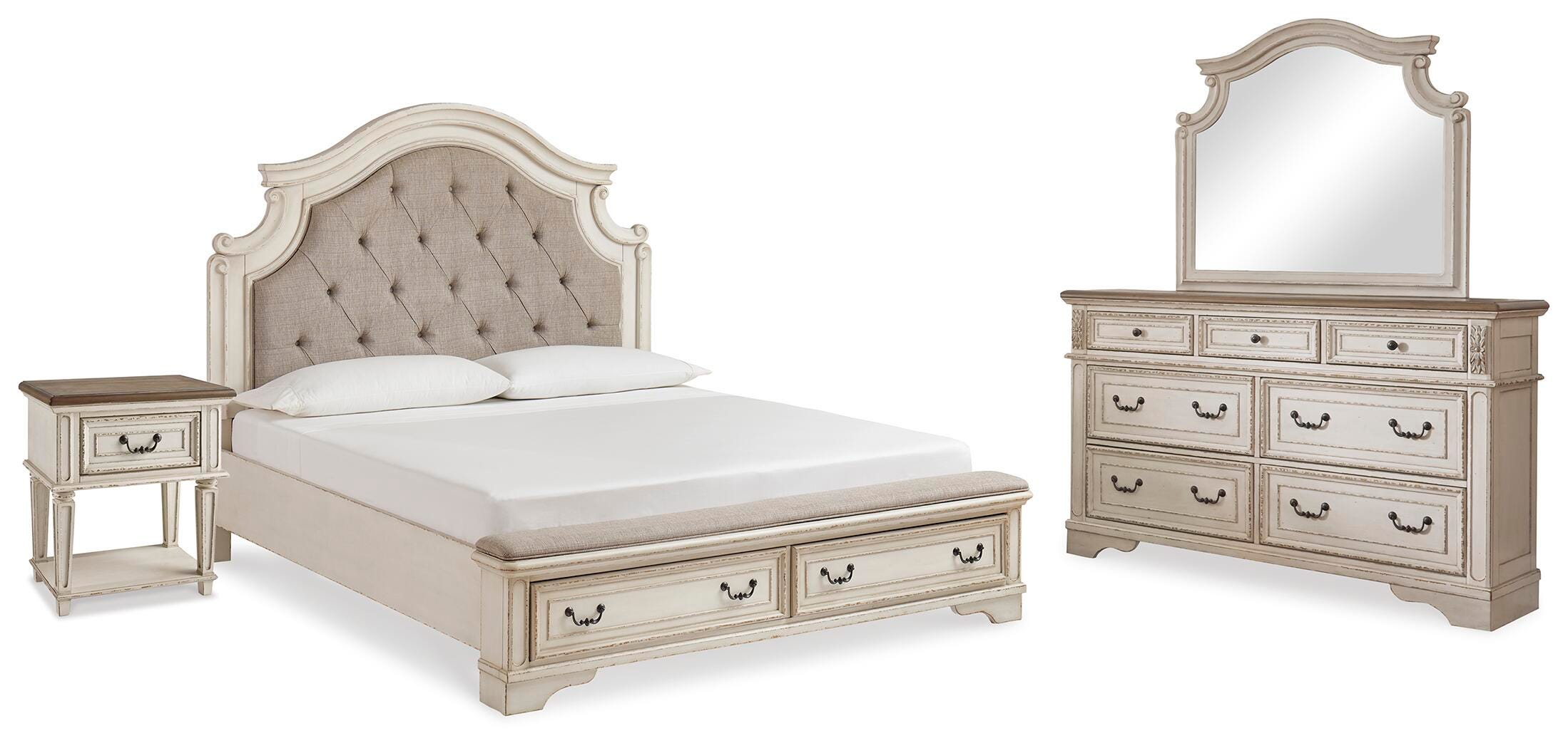 Realyn King Storage Bed, Dresser, Mirror and Nightstand - image 1