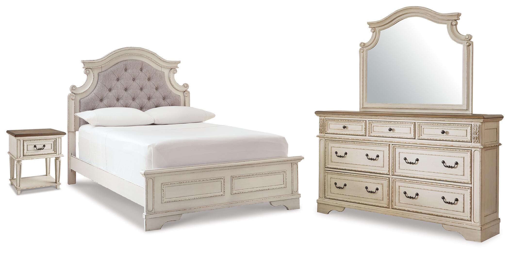 Realyn King Panel Bed, Dresser, Mirror and Nightstand - image 1