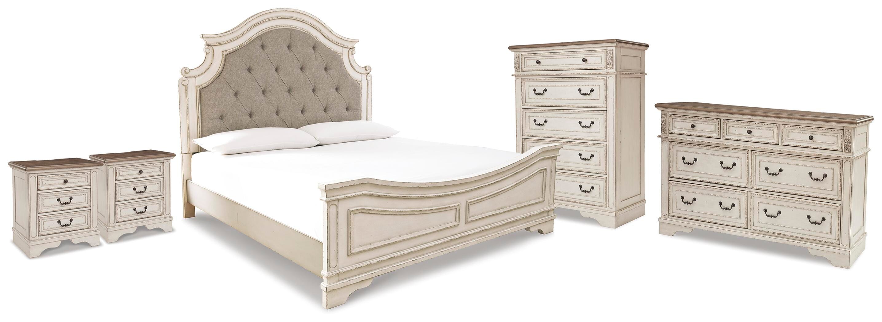 Realyn King Panel Bed, Dresser, Chest and 2 Nightstands - image 1