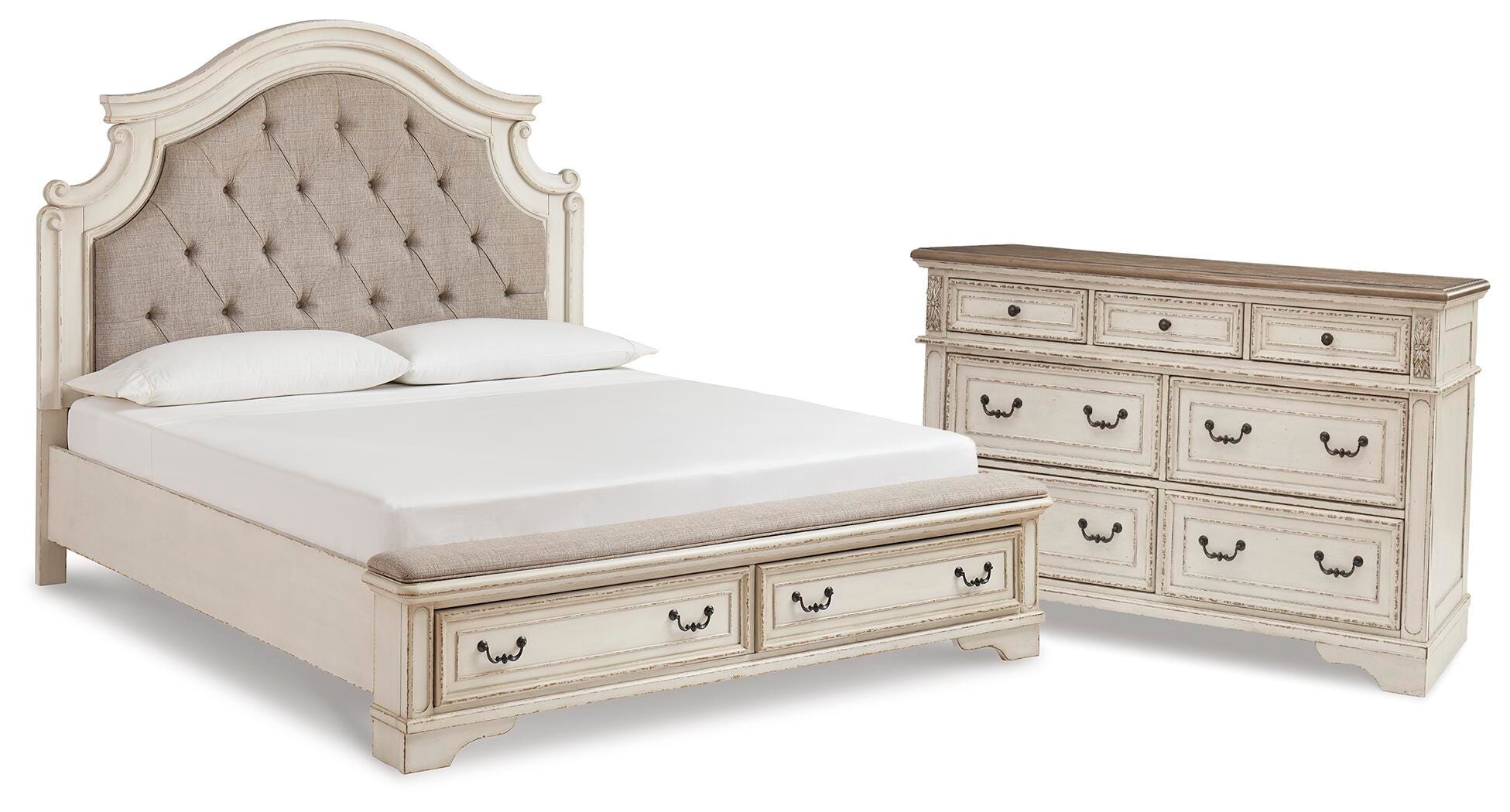 Realyn King Panel Storage Bed and Dresser - image 1
