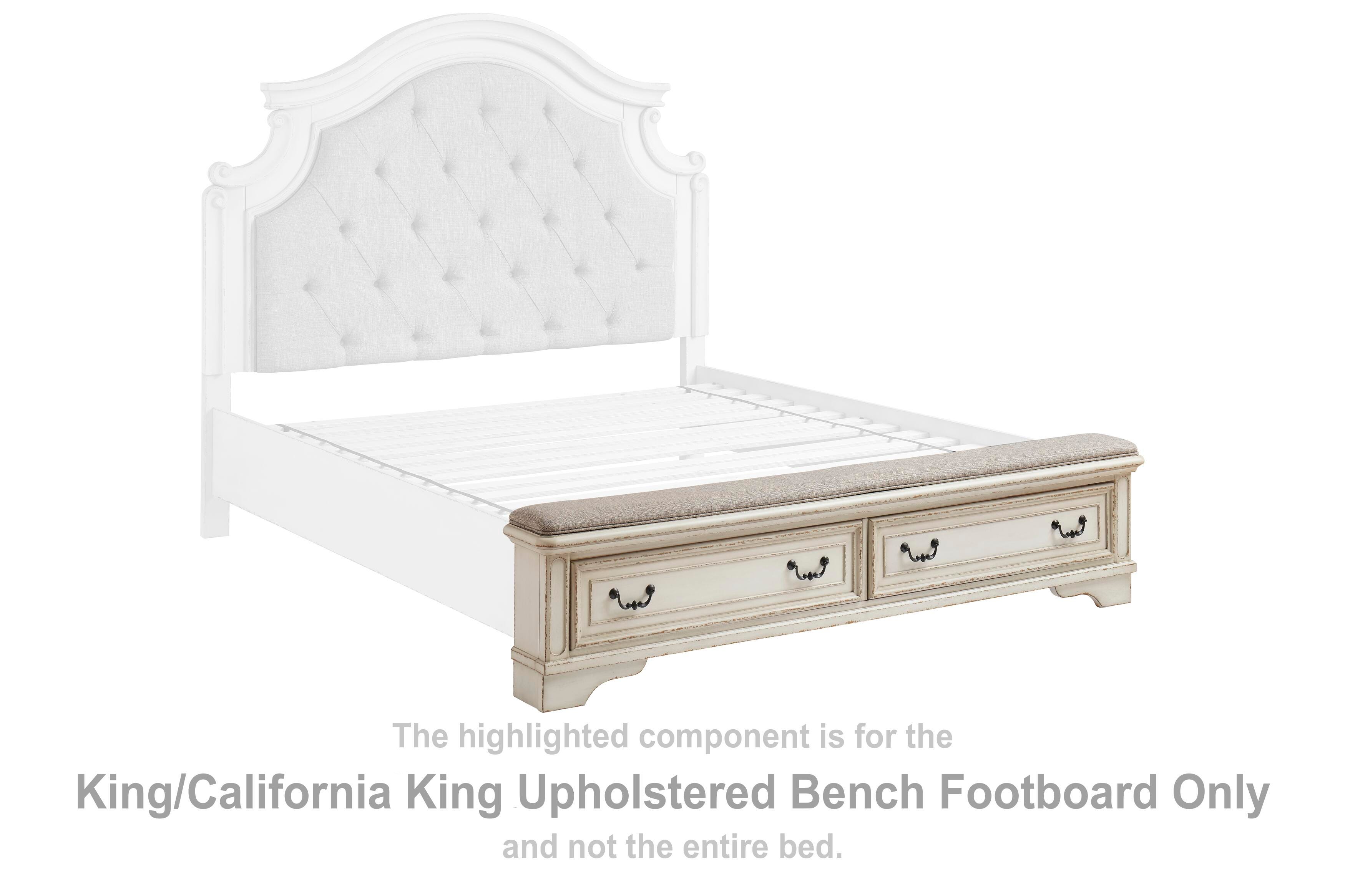 Realyn King/California King Upholstered Bench Footboard | Ashley