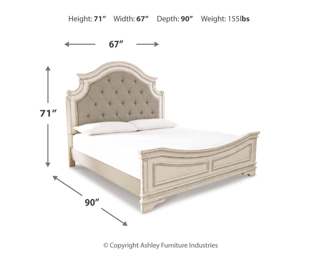 Cama Queen con paneles, cómoda, armario y 2 mesitas de noche Realyn - image 16