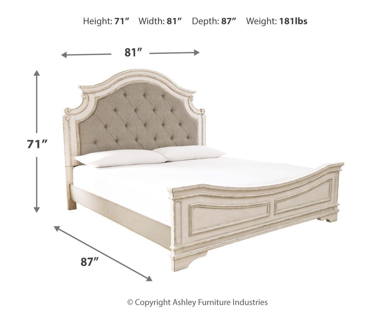 Juego de dormitorio Realyn California King: cama con paneles, tocador, espejo y mesita de noche - image 8