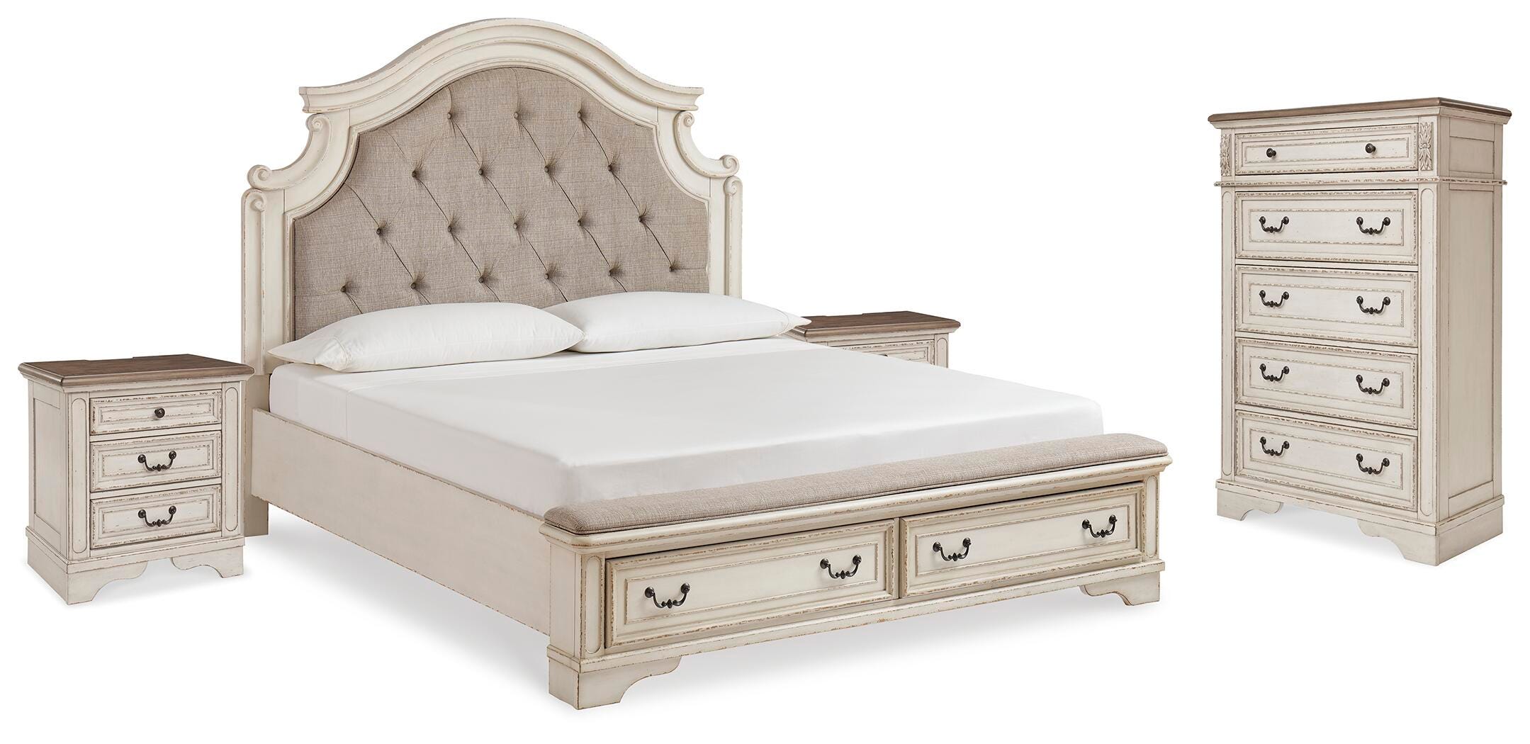 Cama Realyn King, cómoda y 2 mesitas de noche - image 1