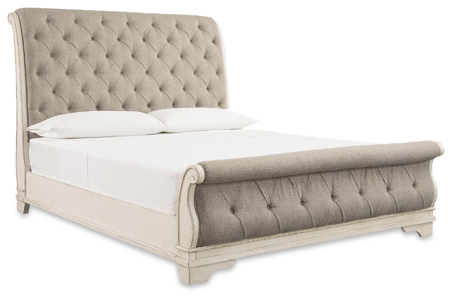Realyn Queen Upholstered Sleigh Bed, Dresser and 2 Nightstands - image 6
