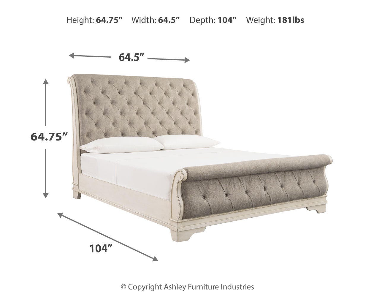 Realyn Queen Upholstered Sleigh Bed, Dresser and 2 Nightstands - image 7