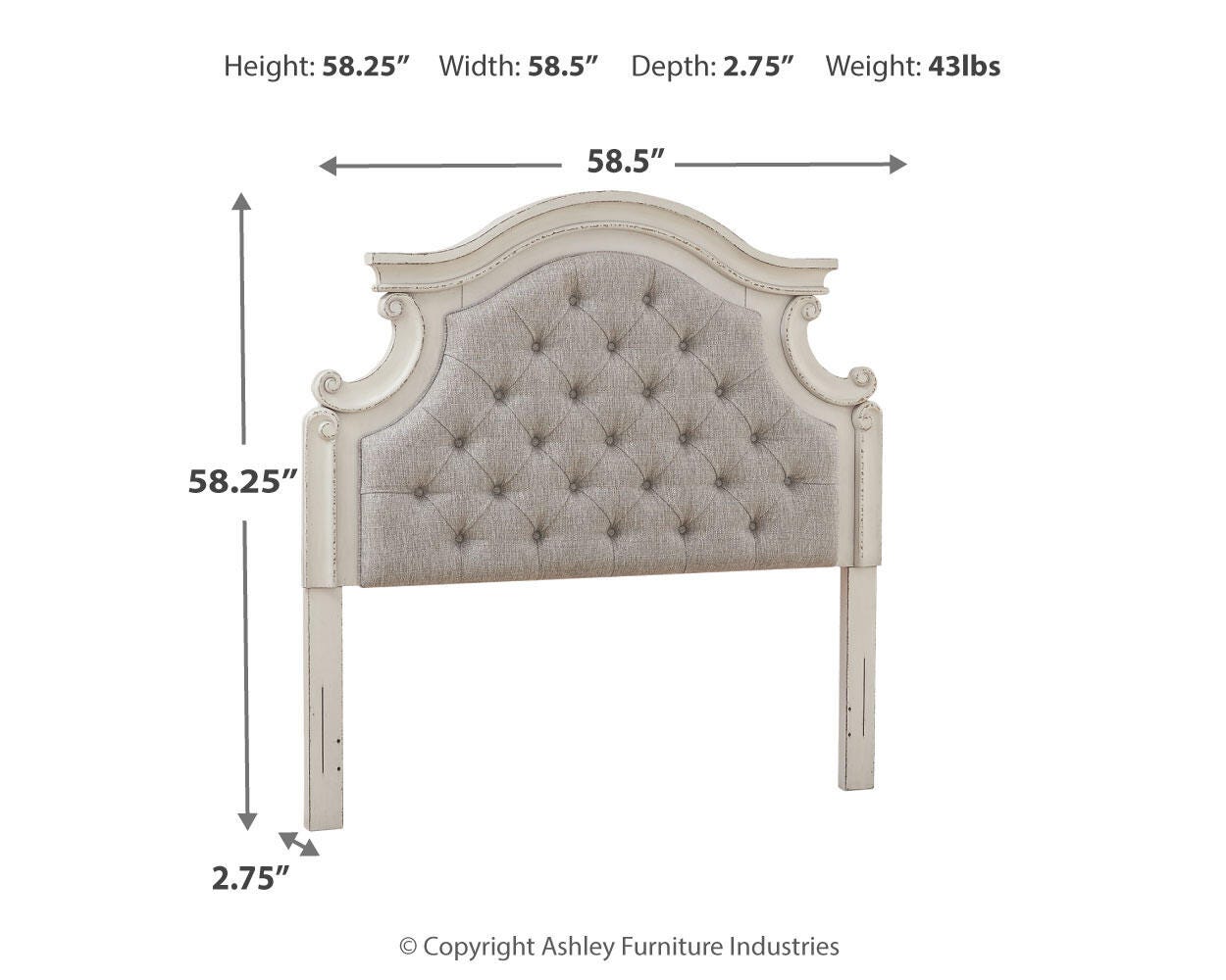 Realyn Full Upholstered Panel Headboard - image 4
