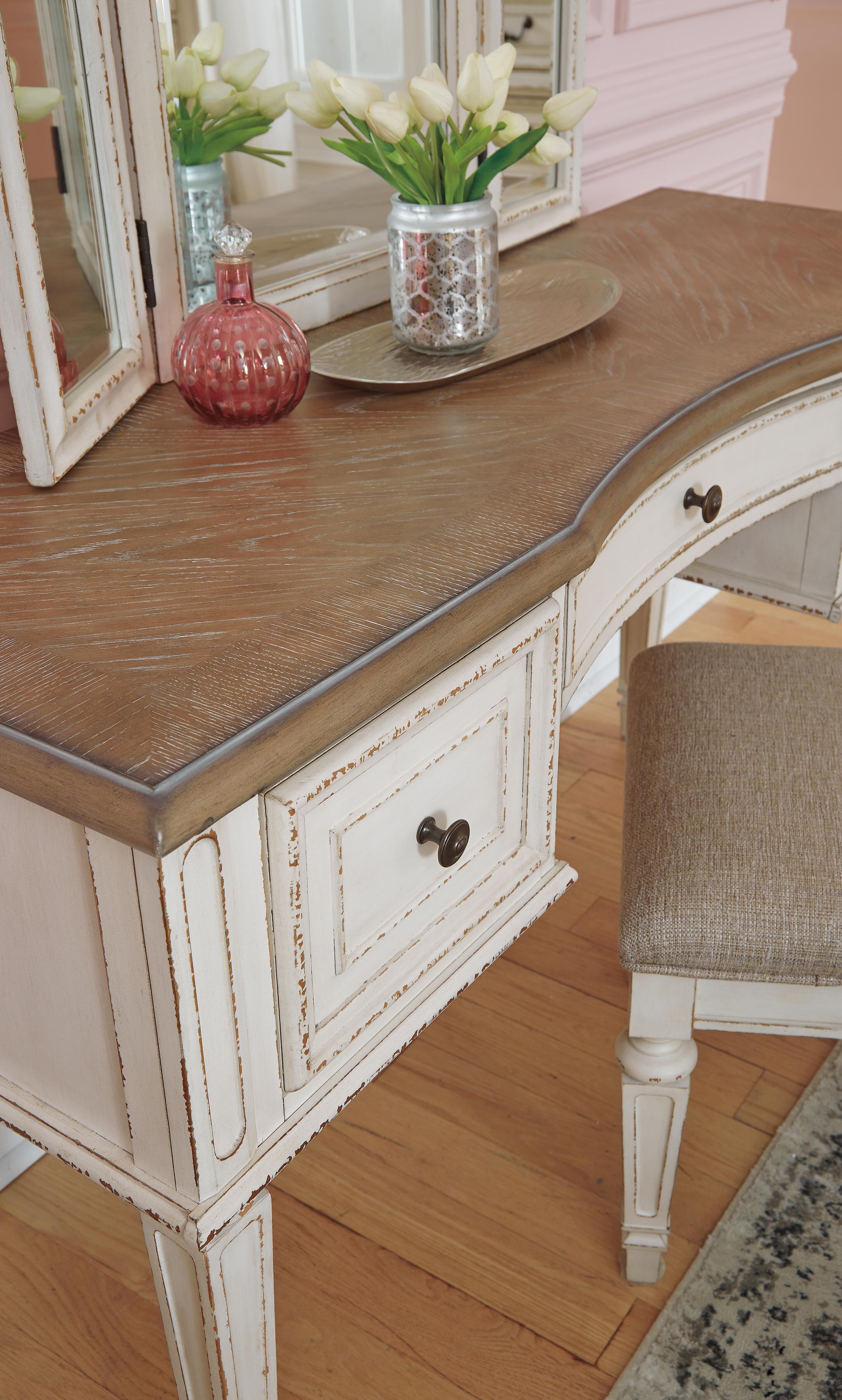 Realyn Queen Upholstery Panel Bed, Dresser, Chest, Nightstand, and Vanity Set - image 22