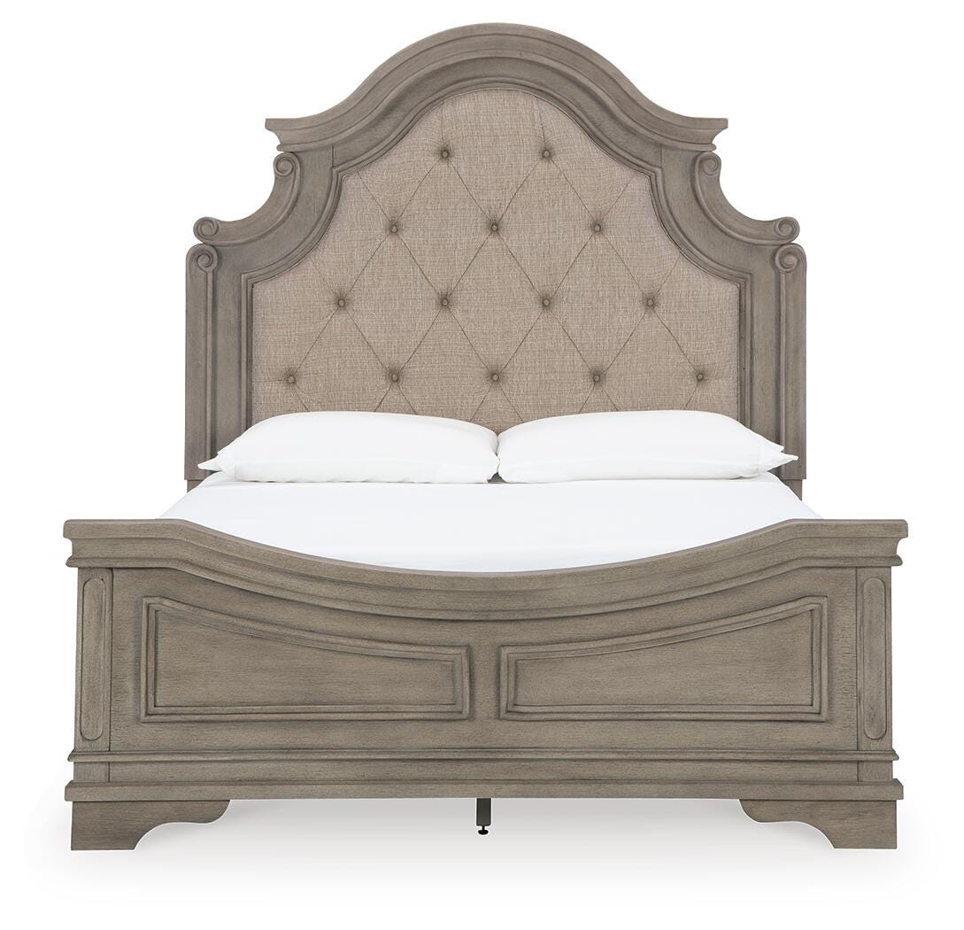 Cama Queen con paneles y mesita de noche Lodenbay - image 2