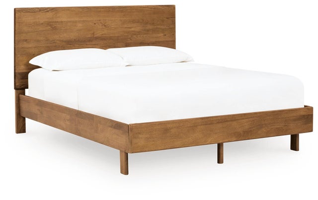 Isanti Queen Panel Bed, Light Brown