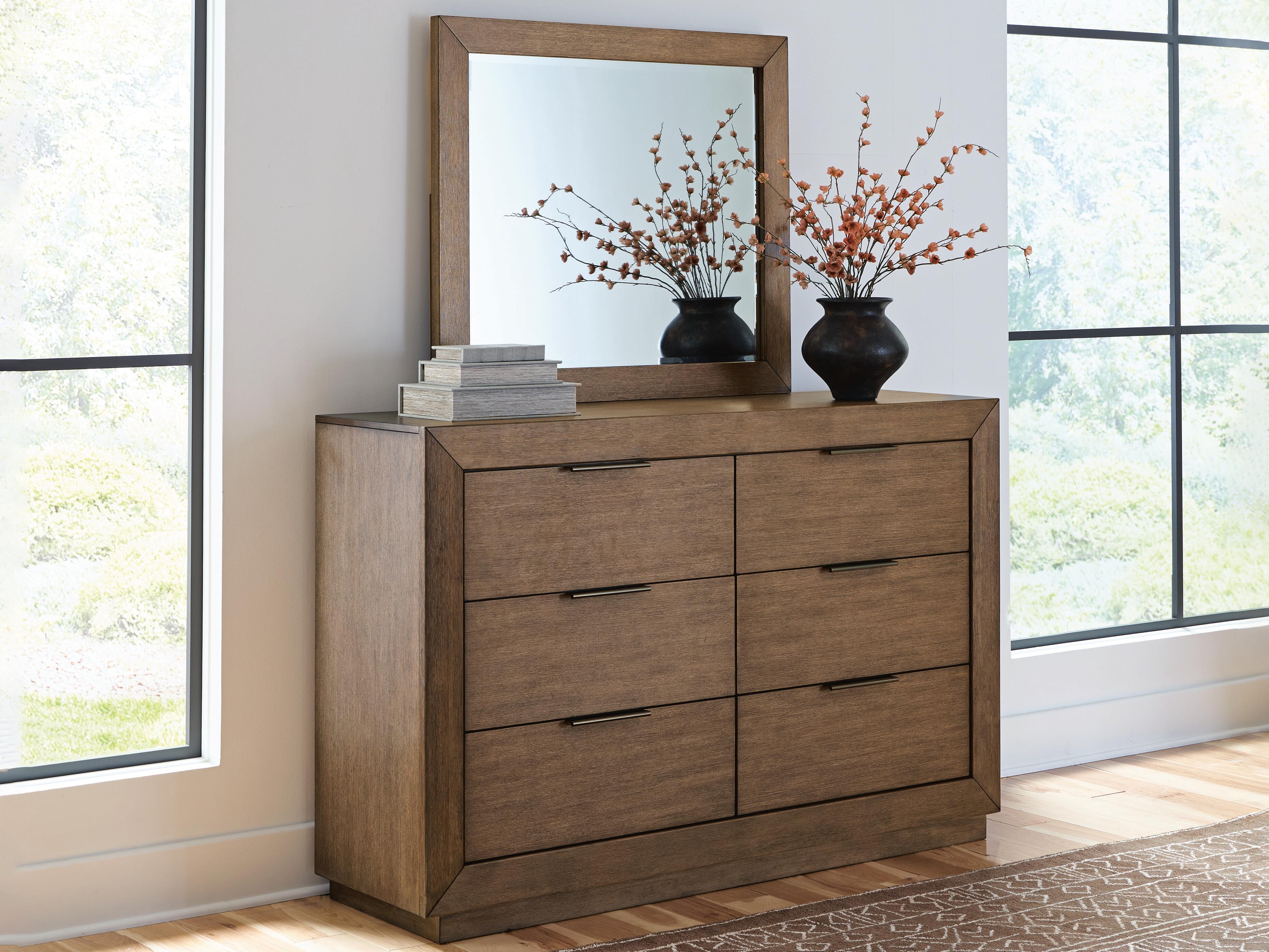 Hennington Dresser and Mirror, Medium Brown, rollover