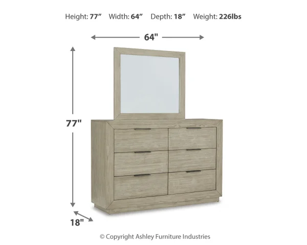 Hennington 6 Drawer Dresser and Mirror | Ashley Hennington 6 Drawer Dresser and Mirror | Ashley