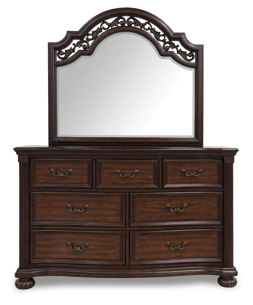 Cama con dosel Queen Lavinton, cómoda, espejo, chiffonier y 2 mesitas de noche - image 2
