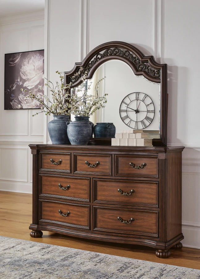 Ashley Furniture Lavinton Brown Dresser and Mirror (Online Special Price) | Ornate Home Ashley Furniture Lavinton Brown Dresser and Mirror (Online Special Price) | Ornate Home