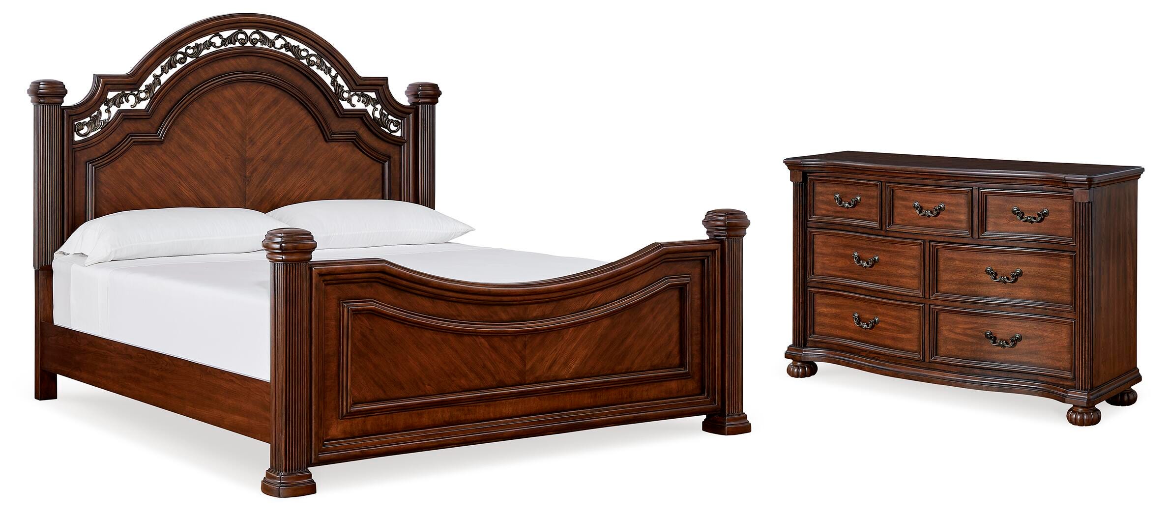 Lavinton King Poster Bed with Dresser, Brown, large