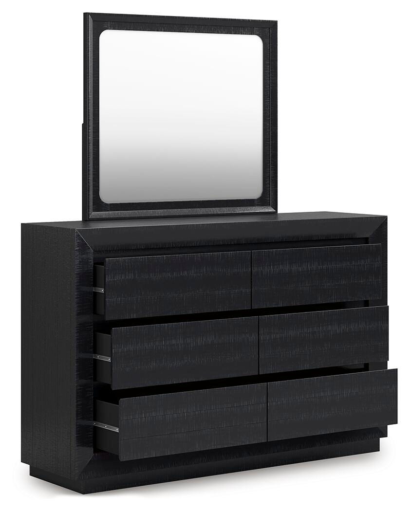 Cama de panel, tocador y espejo Londer King - image 3